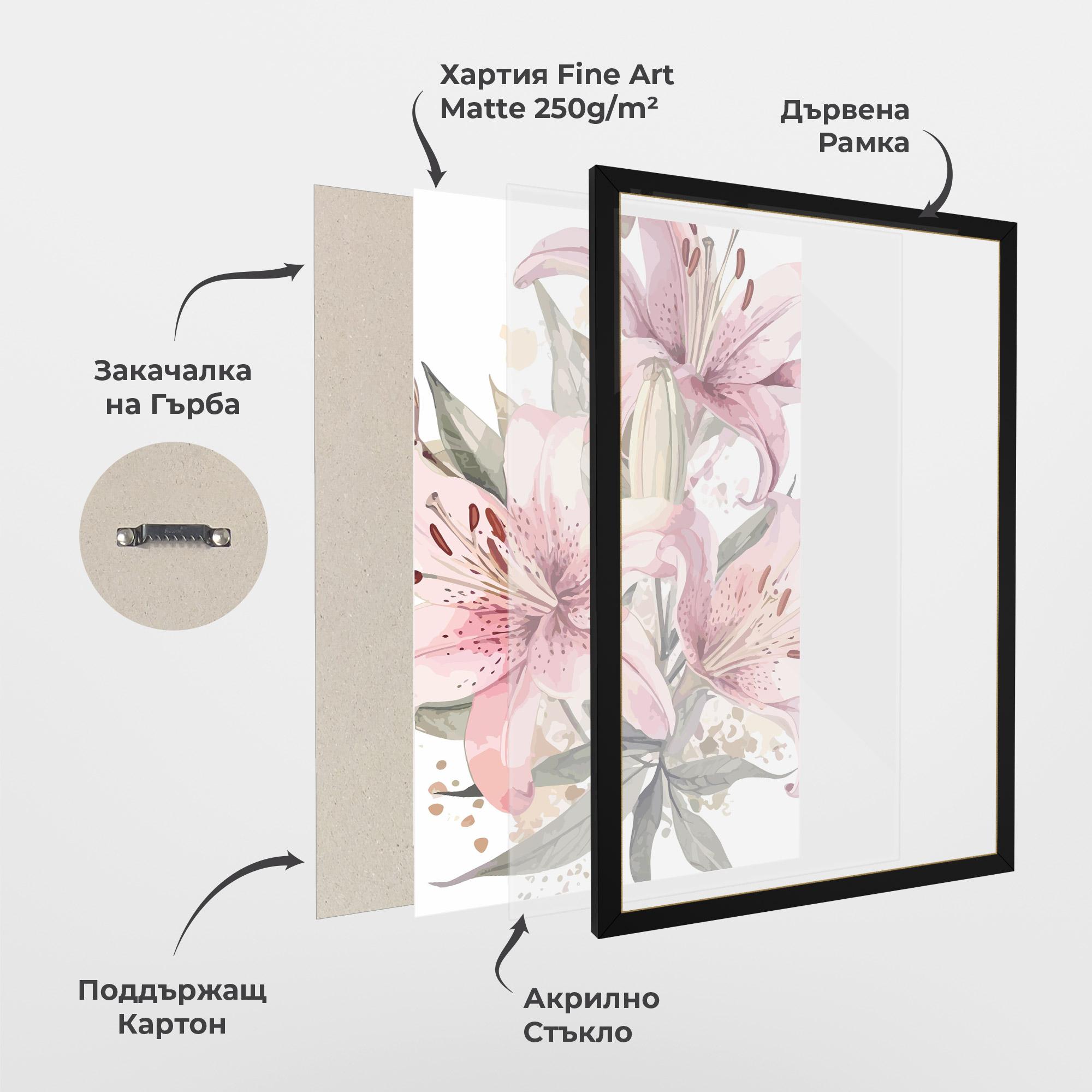 Рамкиран постер Light Pink Lily Art mockup 1
