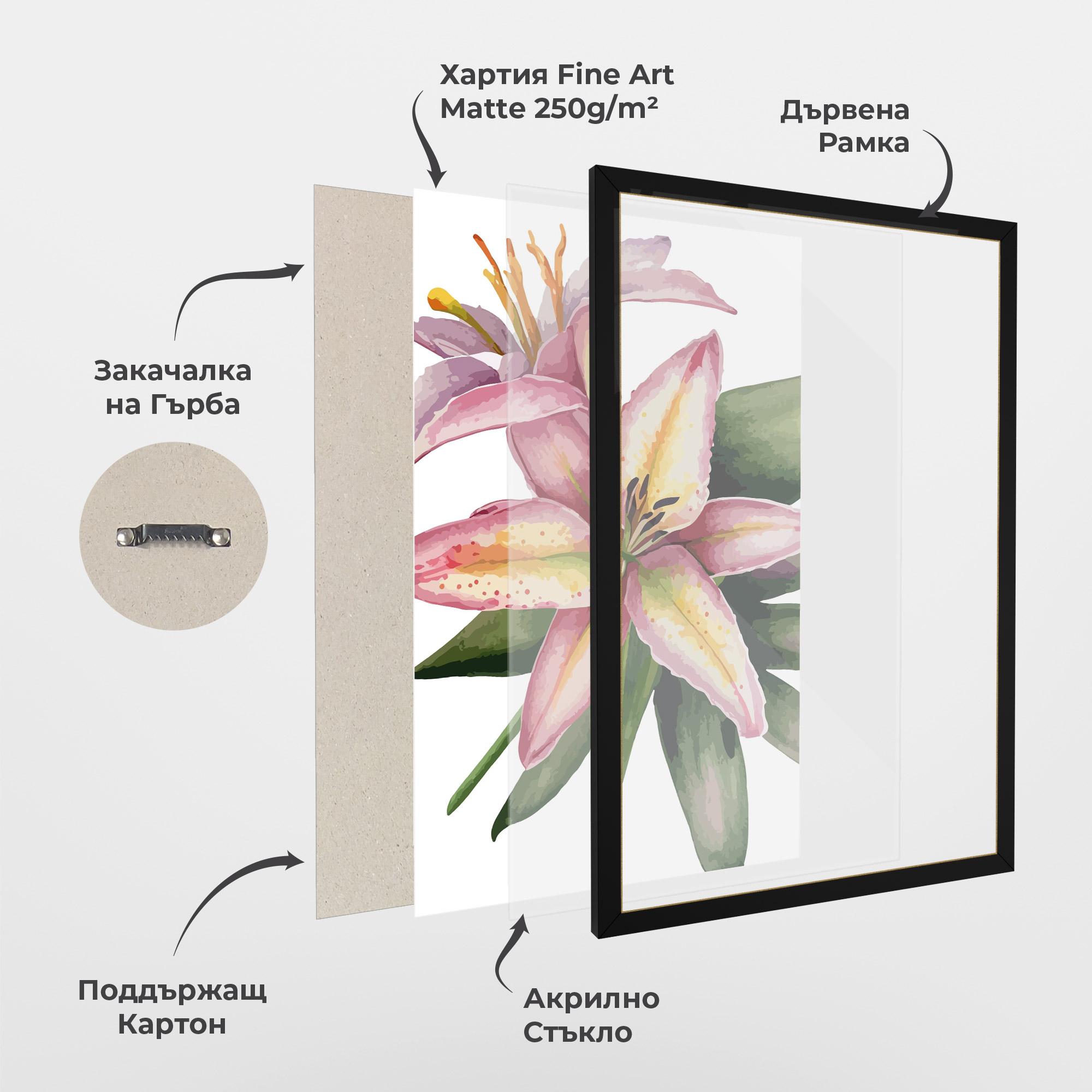 Рамкиран постер Lily Pretty Pink mockup 1