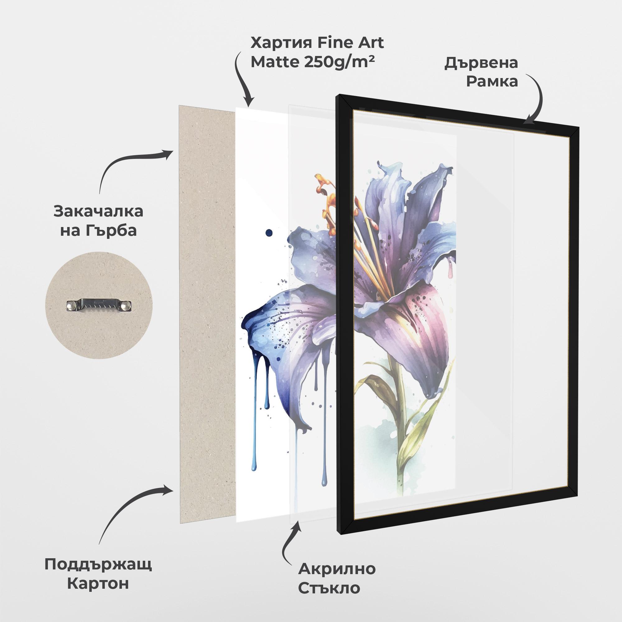 Рамкиран постер Purple Orange Lily mockup 1