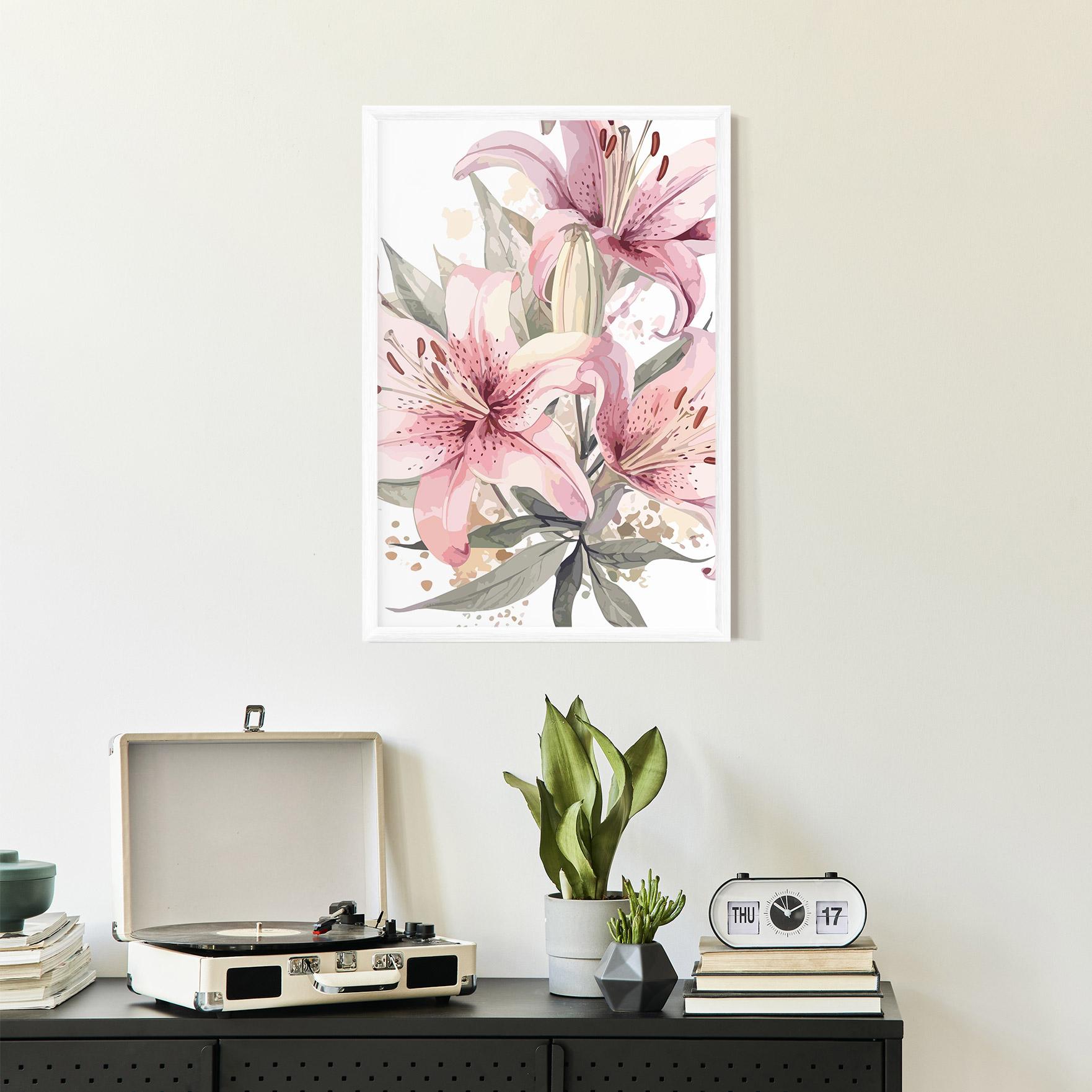 Рамкиран постер Light Pink Lily Art mockup 2