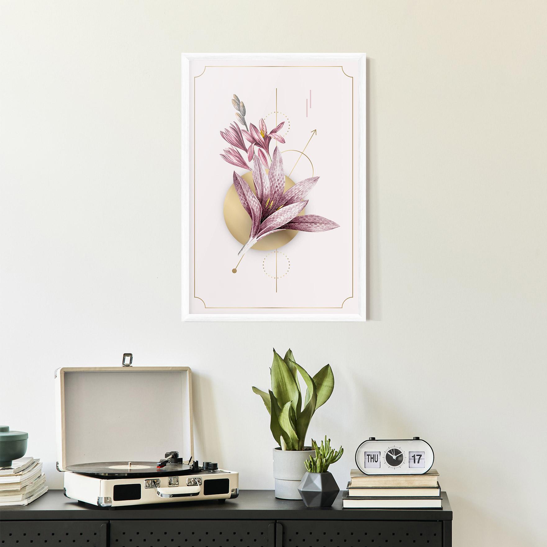 Рамкиран постер Purple Gold Lily mockup 2