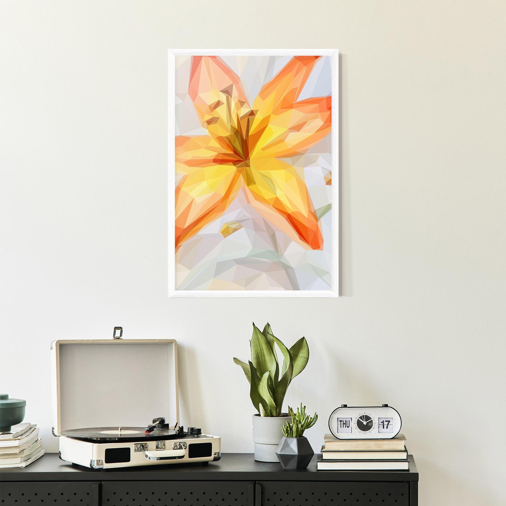 Рамкиран постер Yellow Orange Lily mockup 2