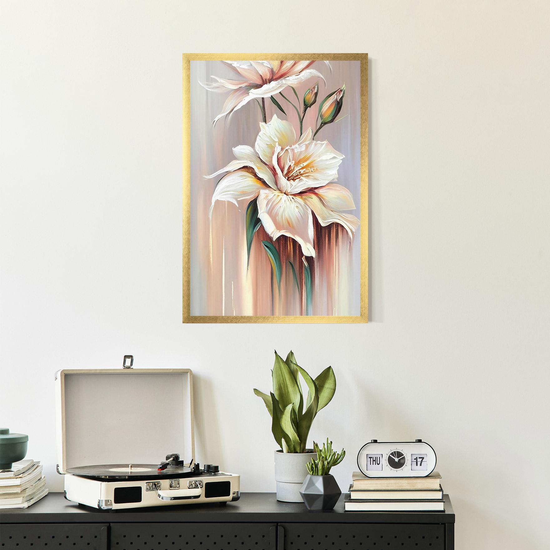 Рамкиран постер Abstract Lily Painting mockup 2