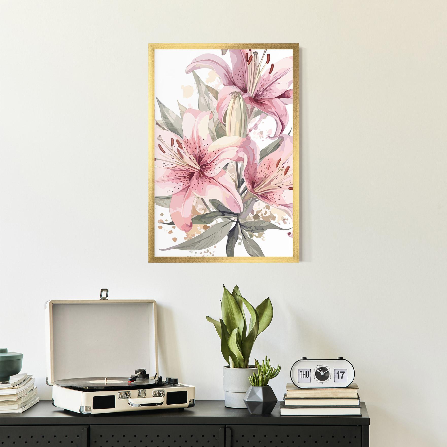 Рамкиран постер Light Pink Lily Art mockup 2