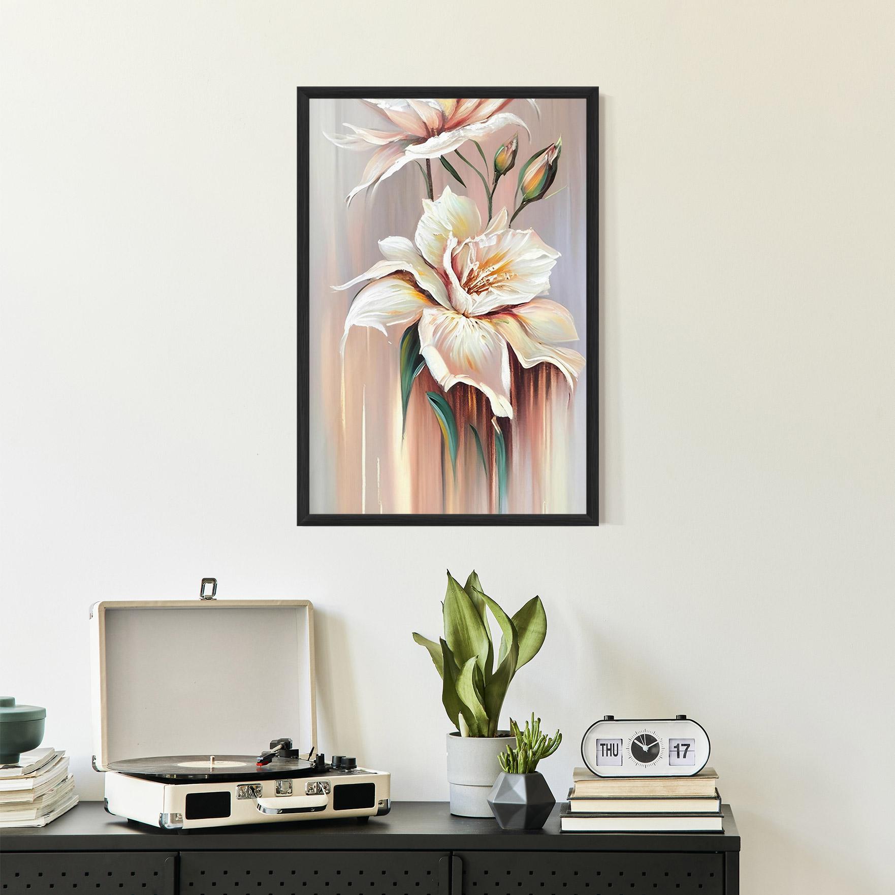Рамкиран постер Abstract Lily Painting mockup 2