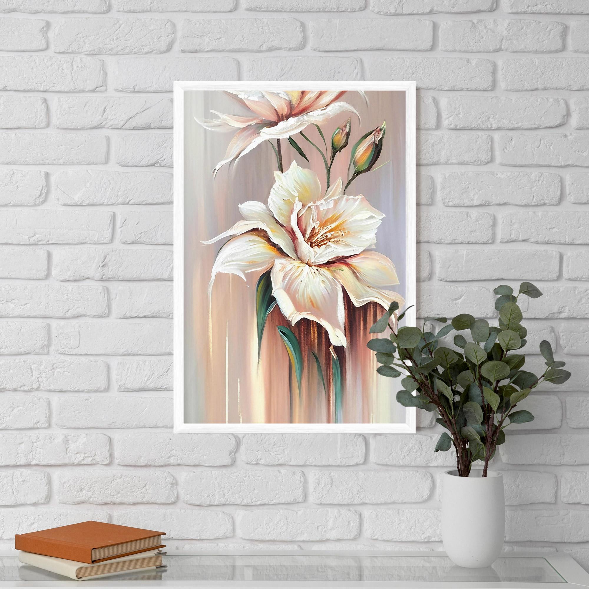 Рамкиран постер Abstract Lily Painting mockup 5