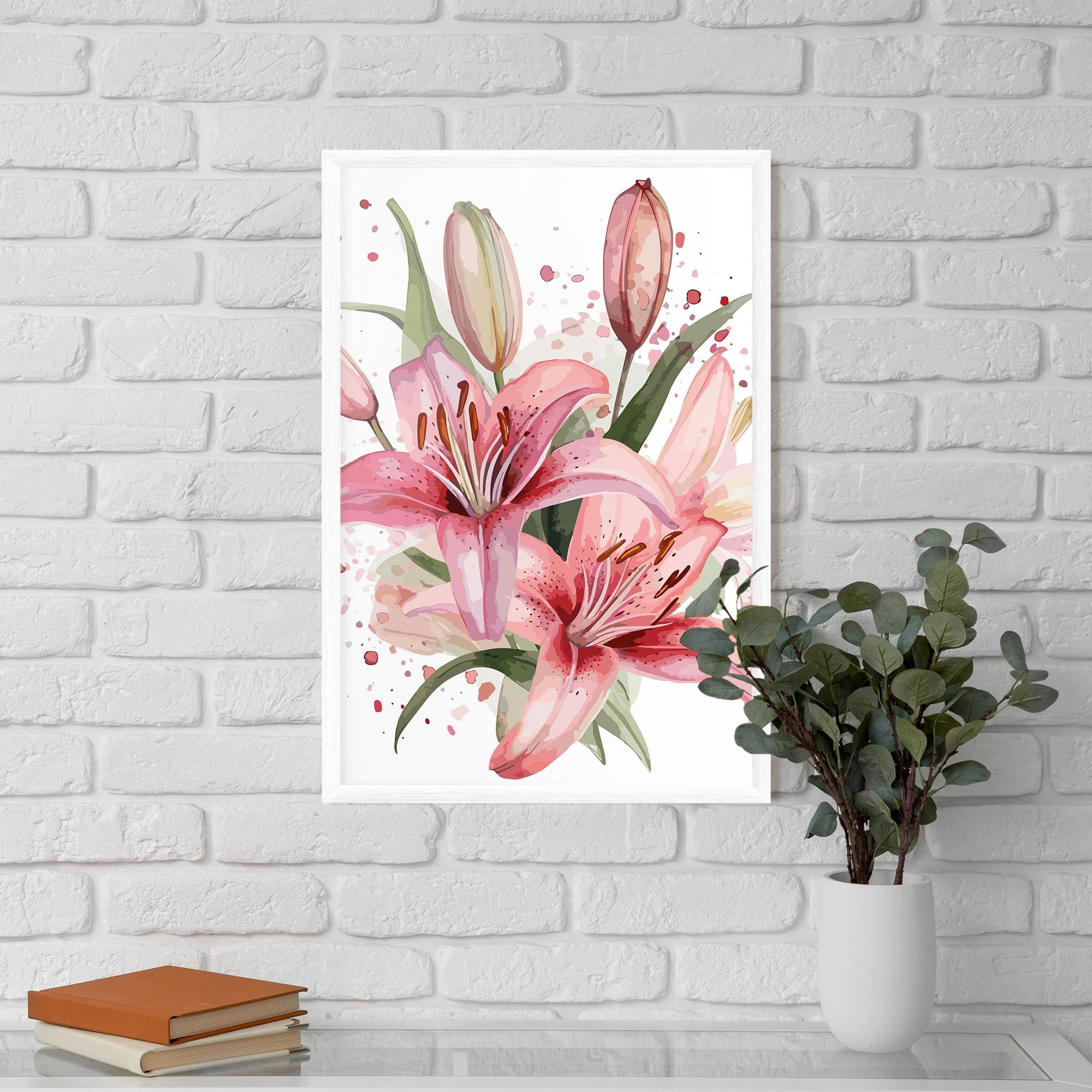 Рамкиран постер Beautiful Pink Lily mockup 5