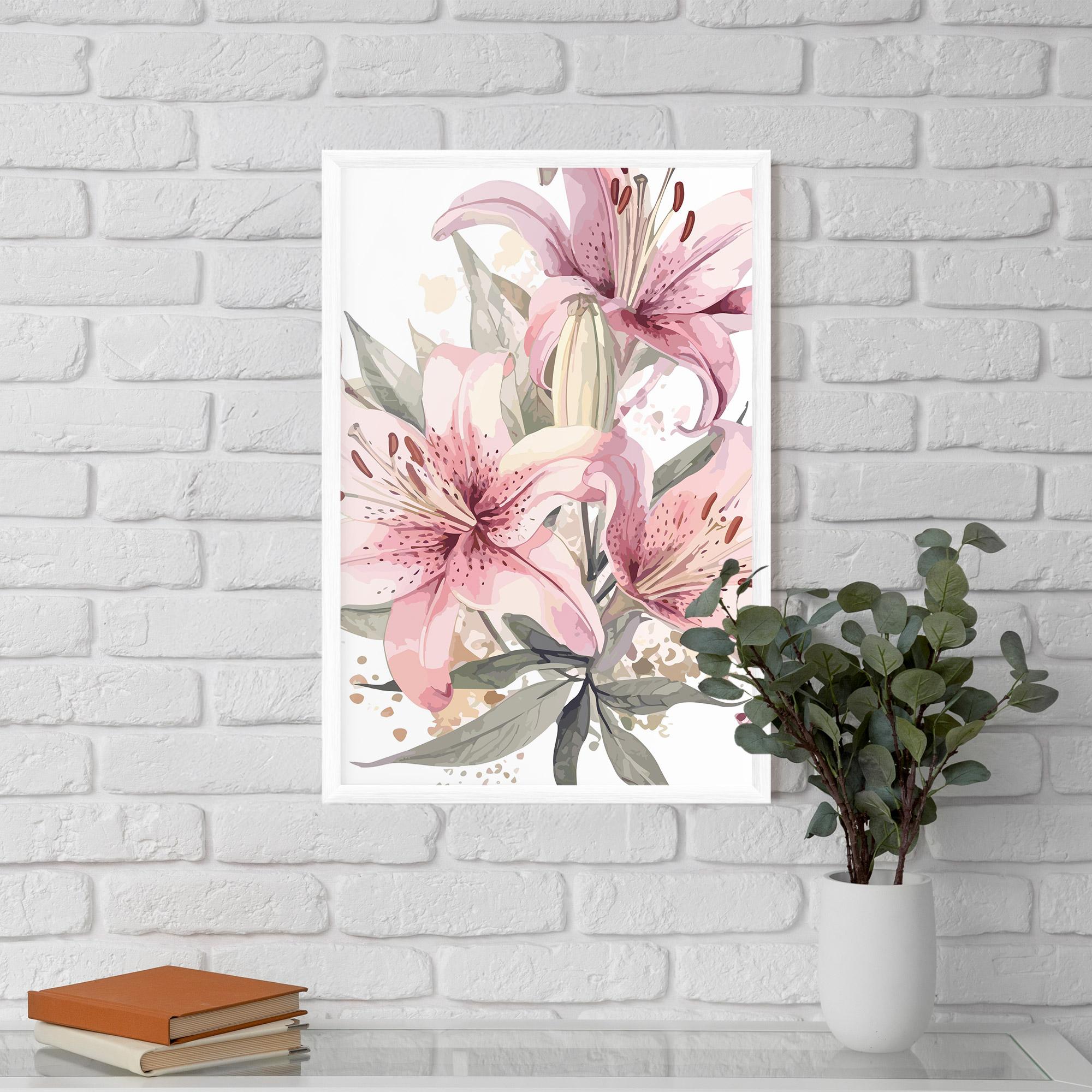 Рамкиран постер Light Pink Lily Art mockup 5
