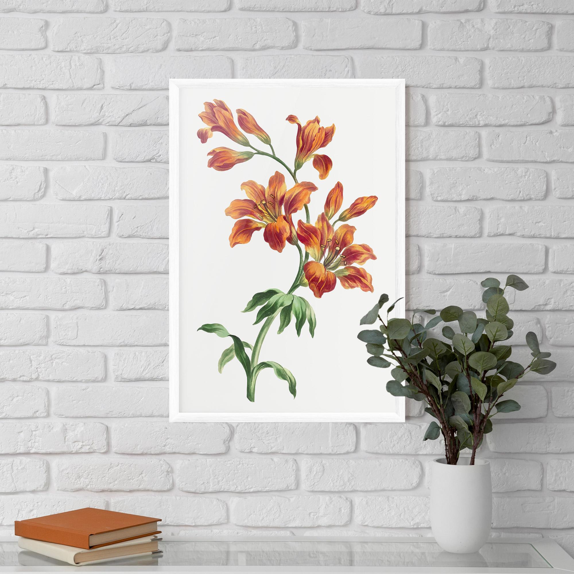 Рамкиран постер Orange Painted Lily mockup 5