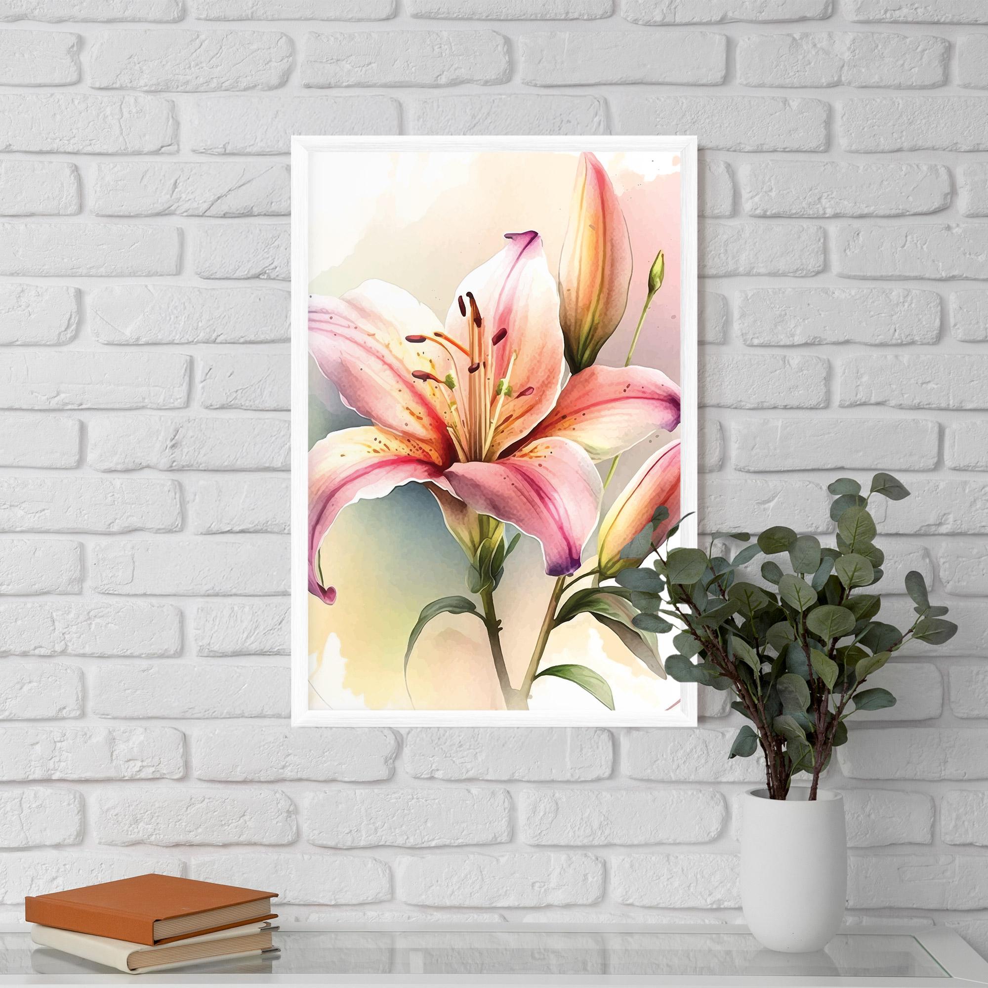 Рамкиран постер Pink Orange Lily mockup 5