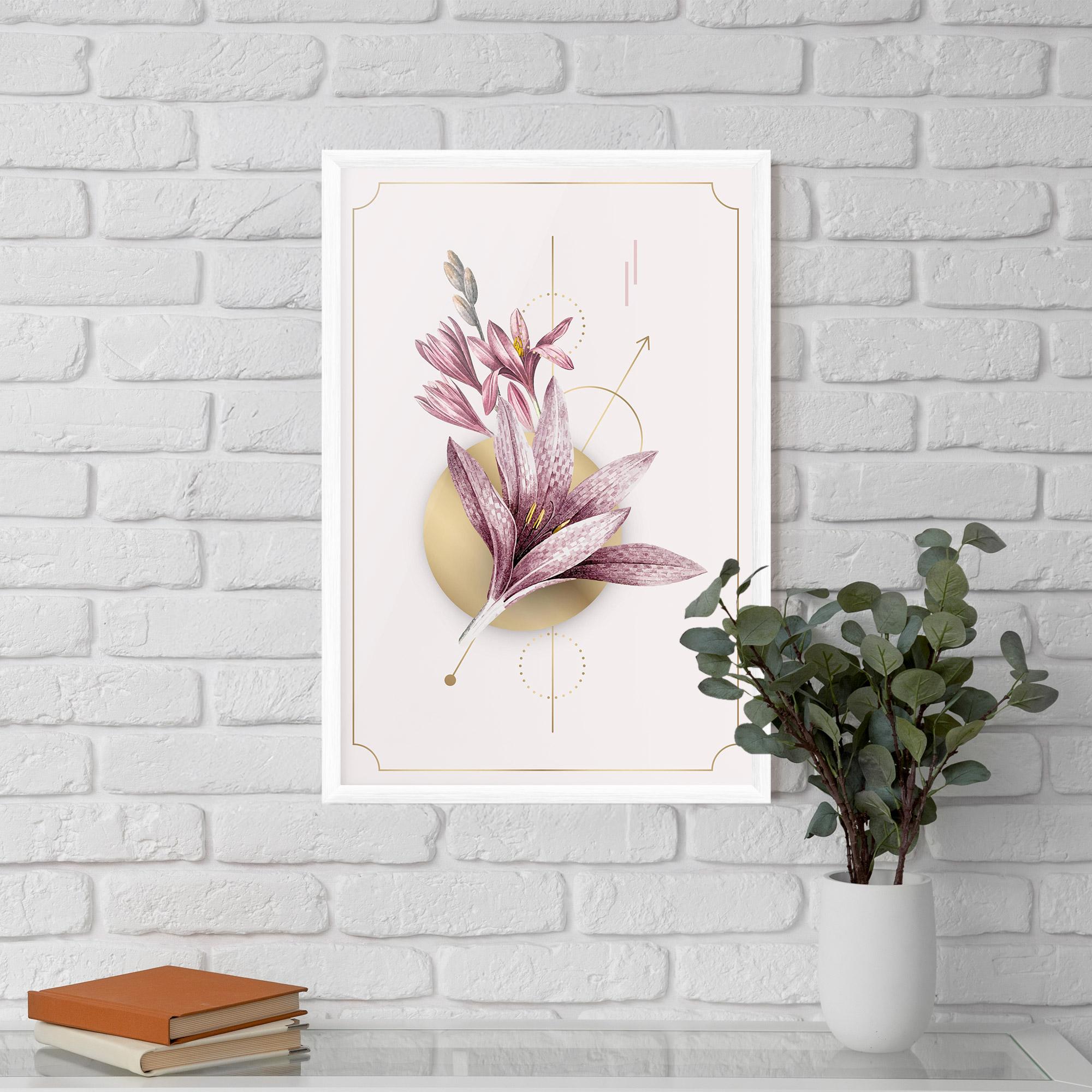 Рамкиран постер Purple Gold Lily mockup 5