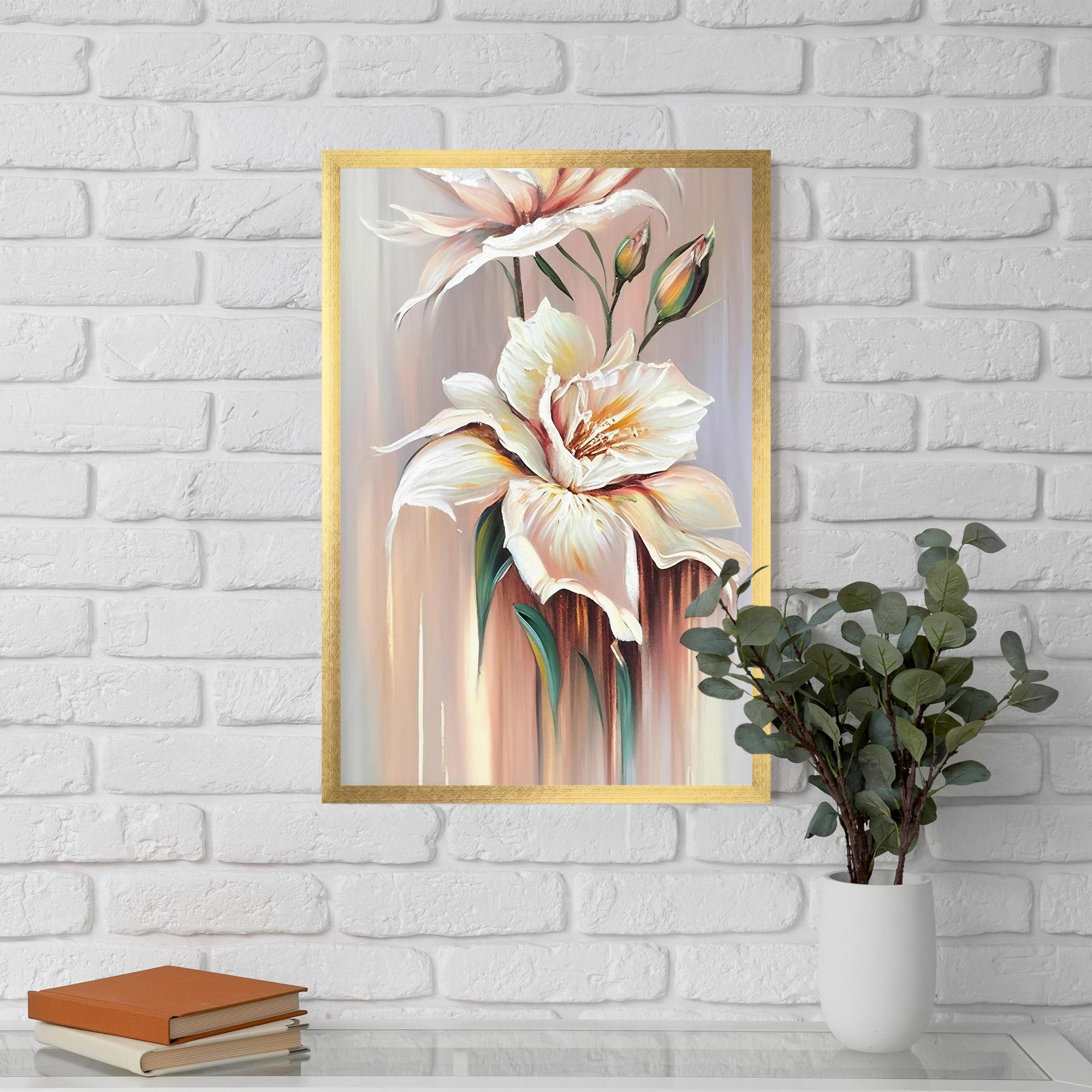 Рамкиран постер Abstract Lily Painting mockup 5