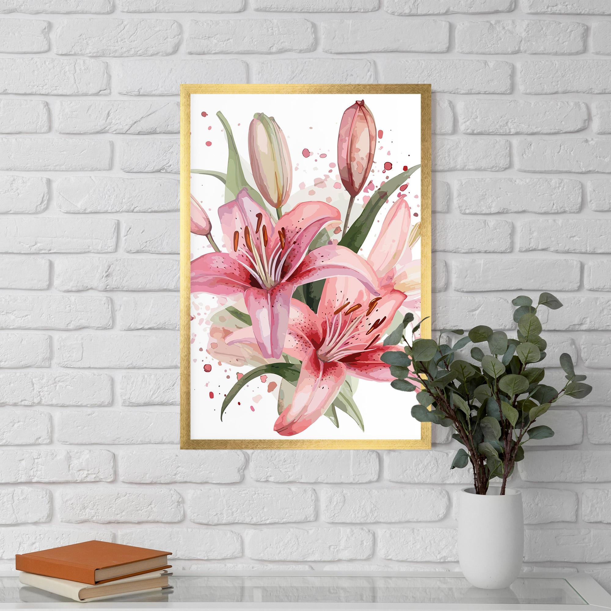 Рамкиран постер Beautiful Pink Lily mockup 5