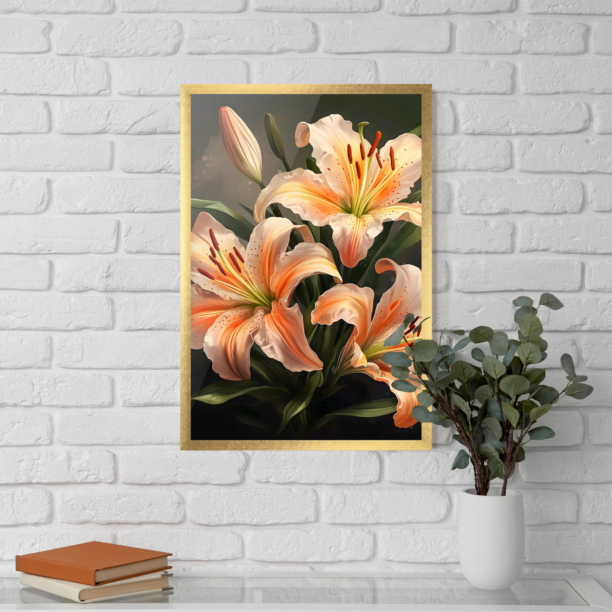 Рамкиран постер Light Orange Lily mockup 5