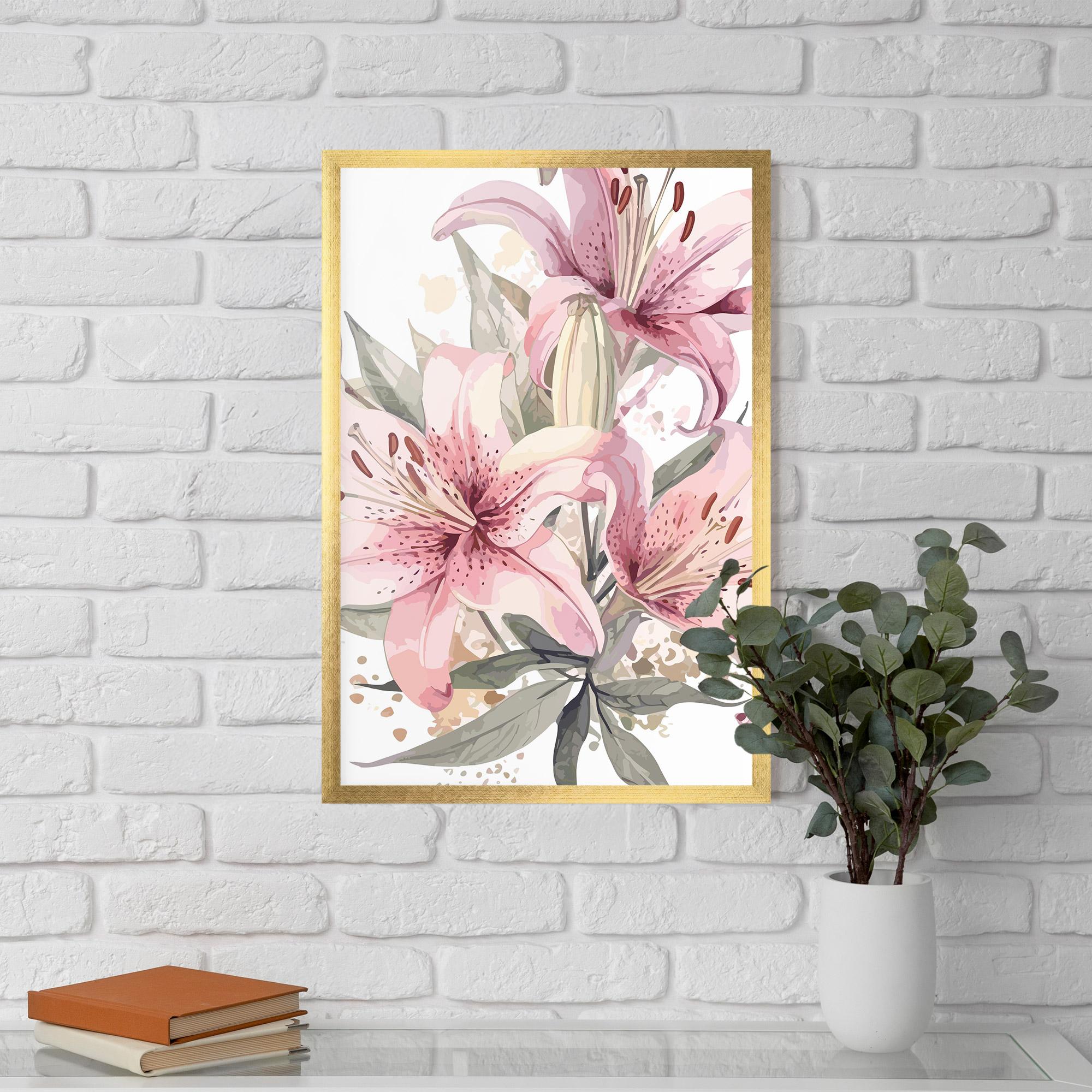 Рамкиран постер Light Pink Lily Art mockup 5