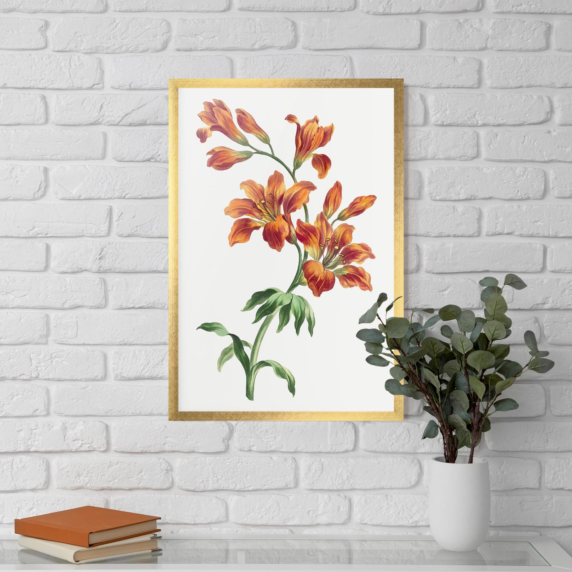 Рамкиран постер Orange Painted Lily mockup 5
