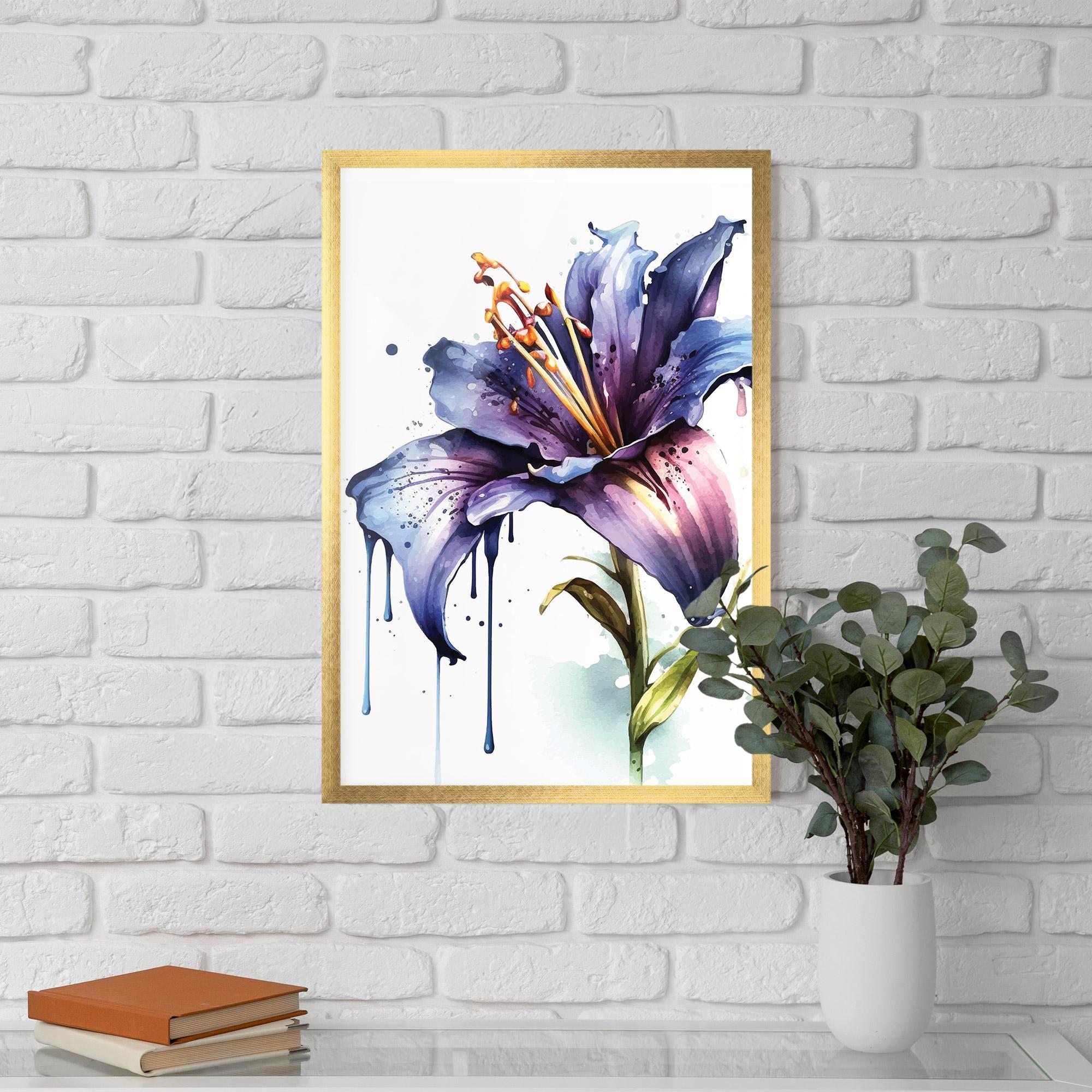 Рамкиран постер Purple Orange Lily mockup 5
