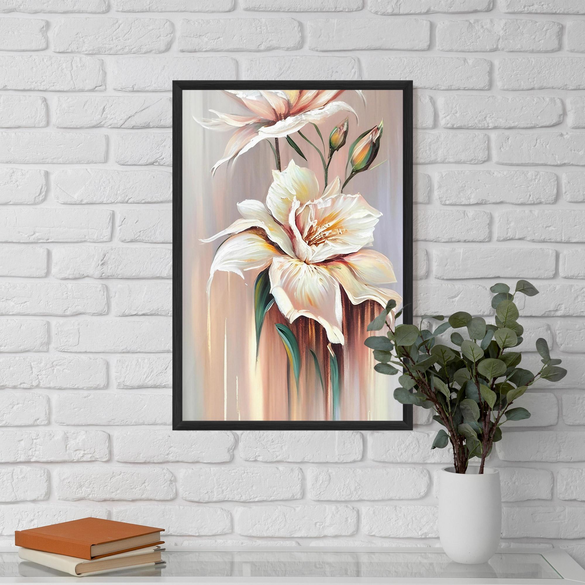 Рамкиран постер Abstract Lily Painting mockup 5