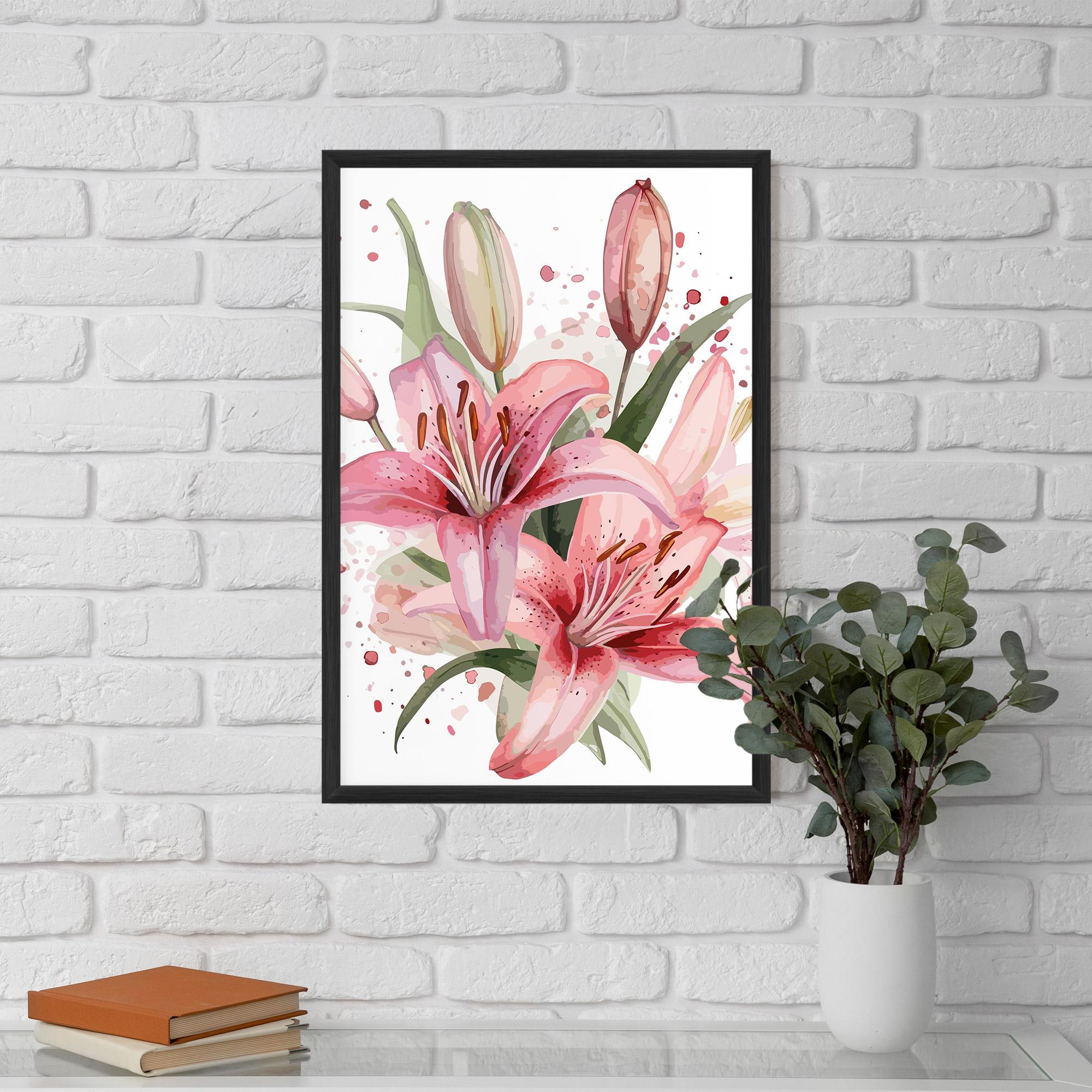 Рамкиран постер Beautiful Pink Lily mockup 5
