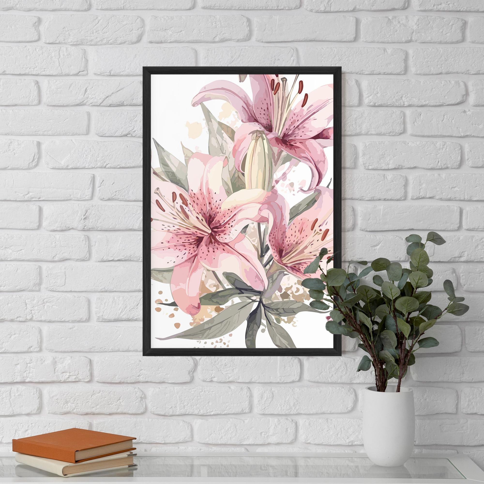 Рамкиран постер Light Pink Lily Art mockup 5