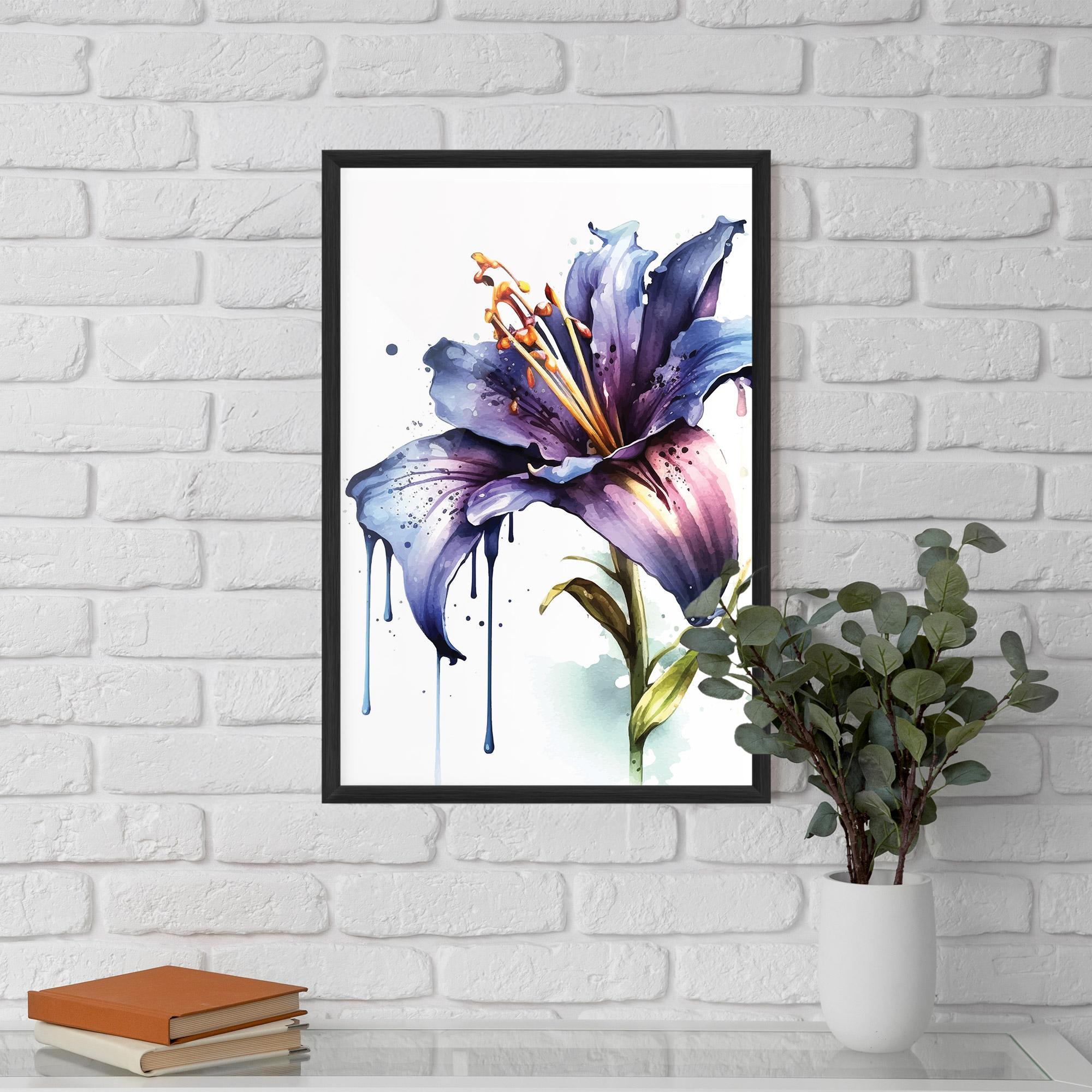 Рамкиран постер Purple Orange Lily mockup 5