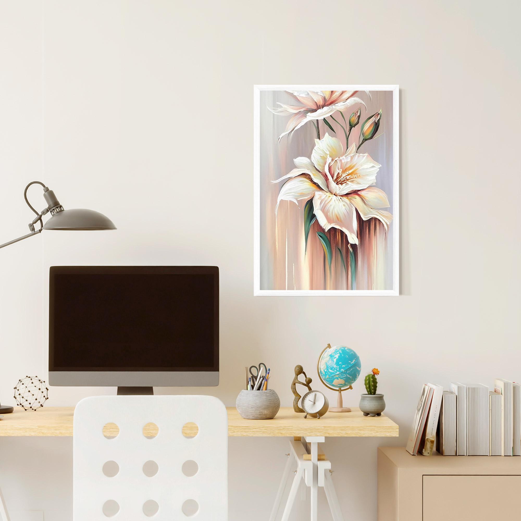 Рамкиран постер Abstract Lily Painting mockup 6