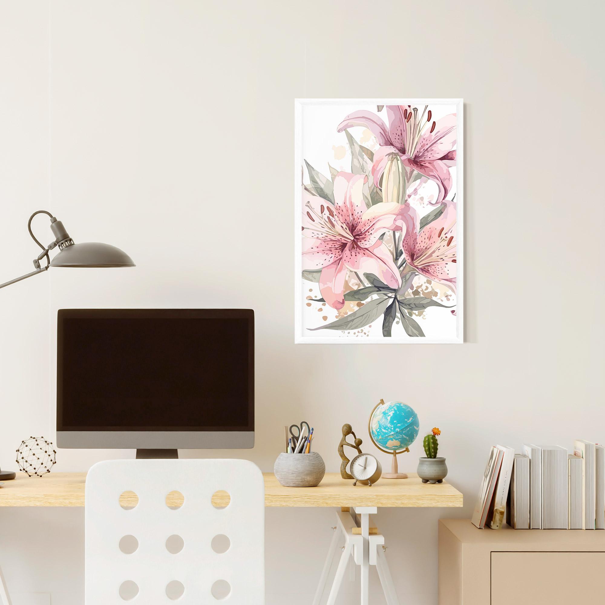 Рамкиран постер Light Pink Lily Art mockup 6
