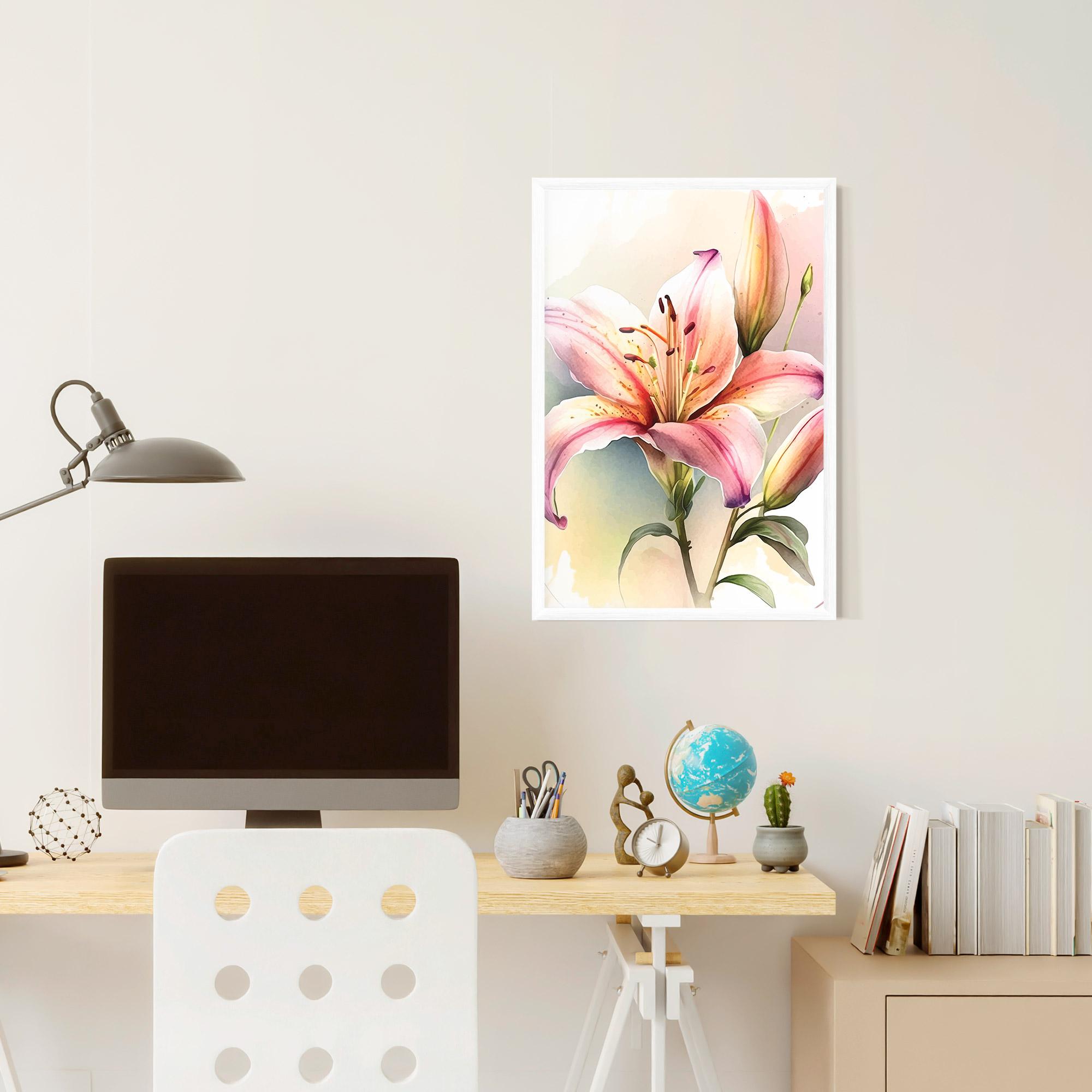 Рамкиран постер Pink Orange Lily mockup 6