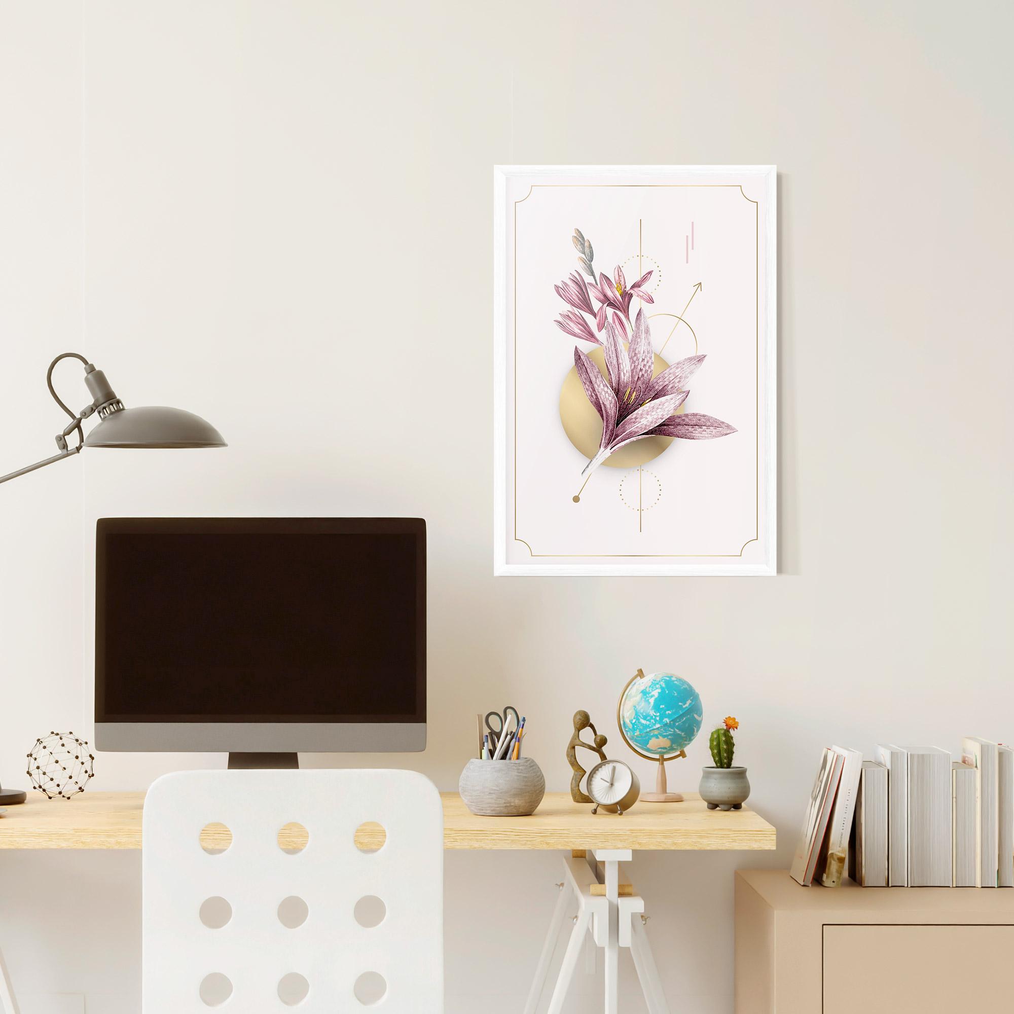 Рамкиран постер Purple Gold Lily mockup 6