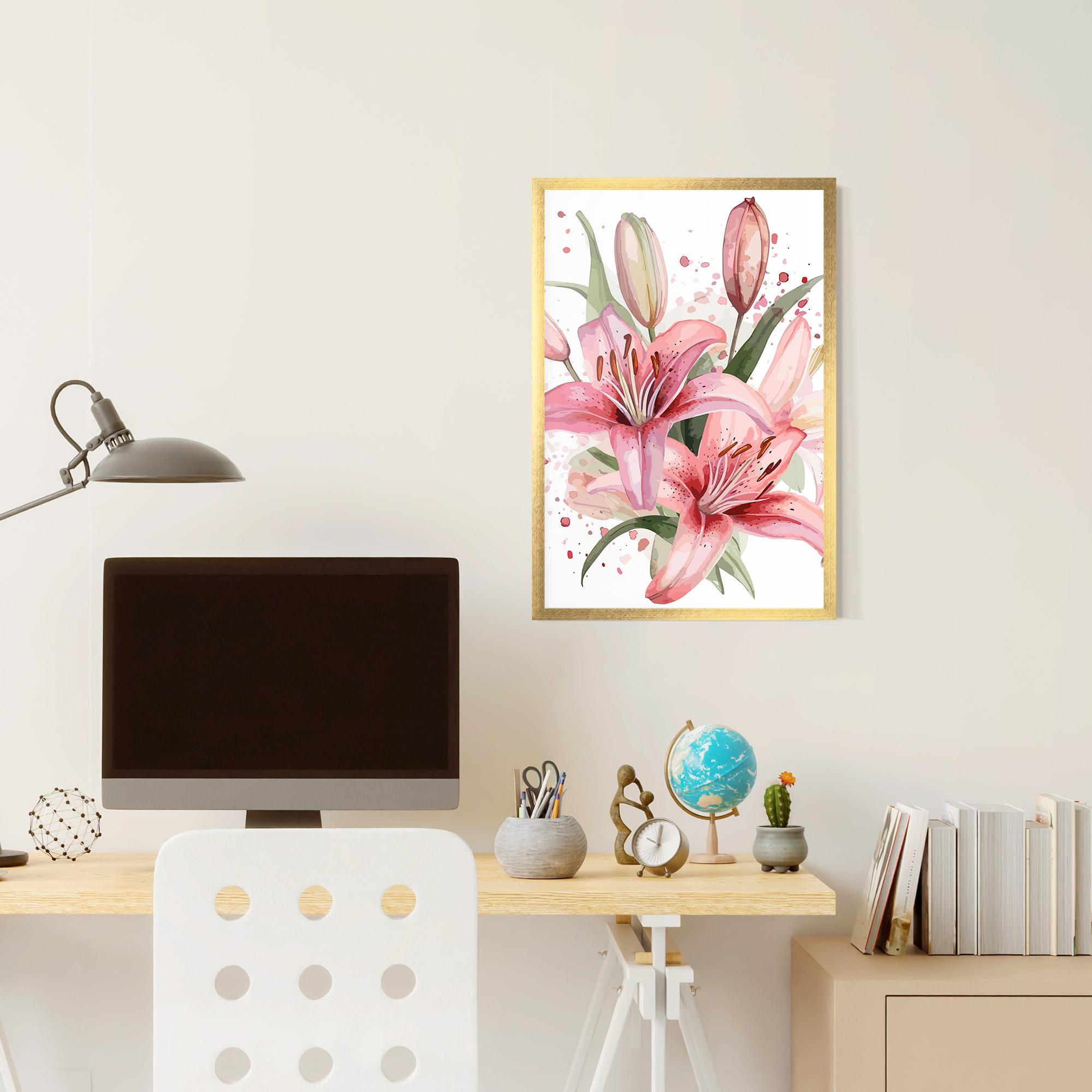 Рамкиран постер Beautiful Pink Lily mockup 6