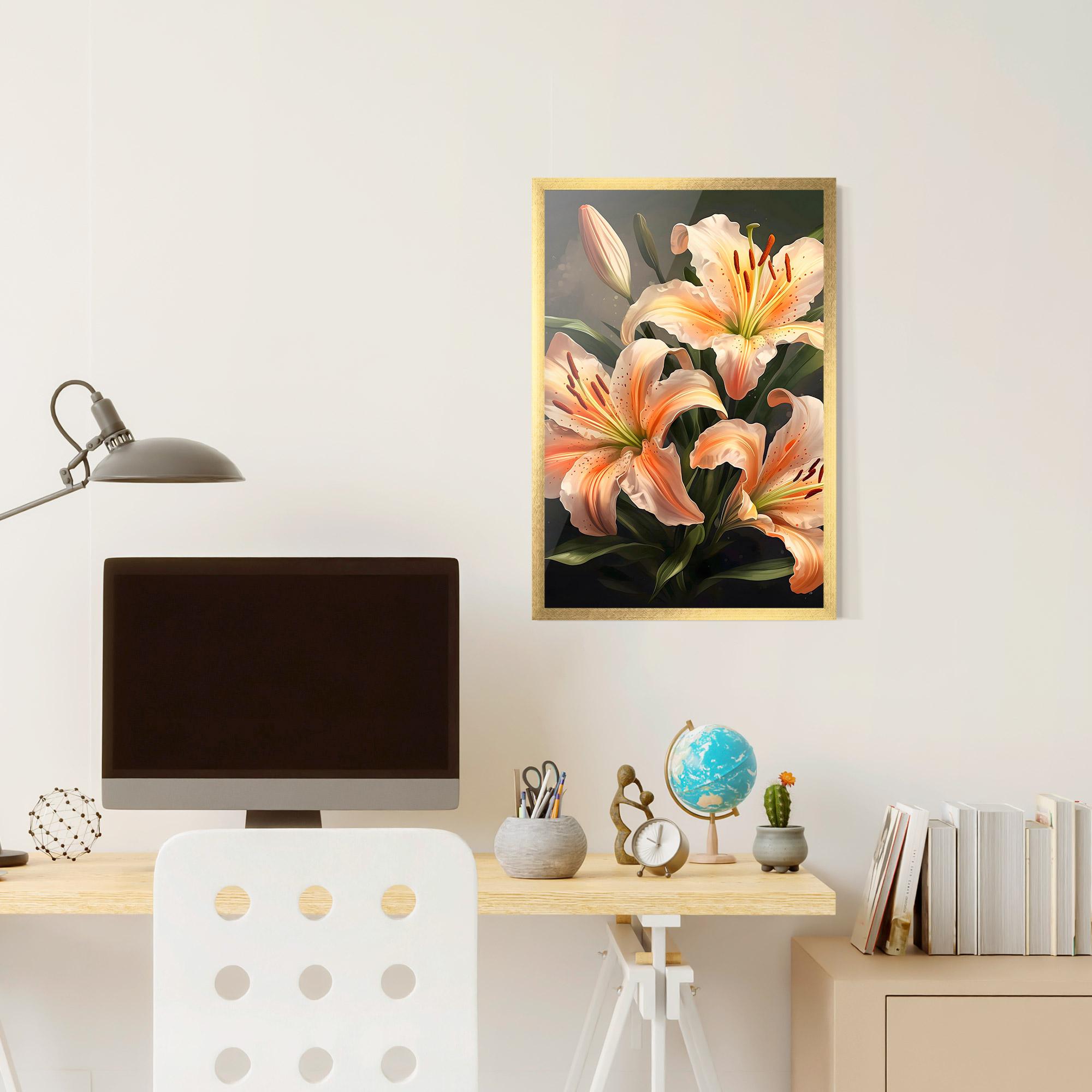 Рамкиран постер Light Orange Lily mockup 6