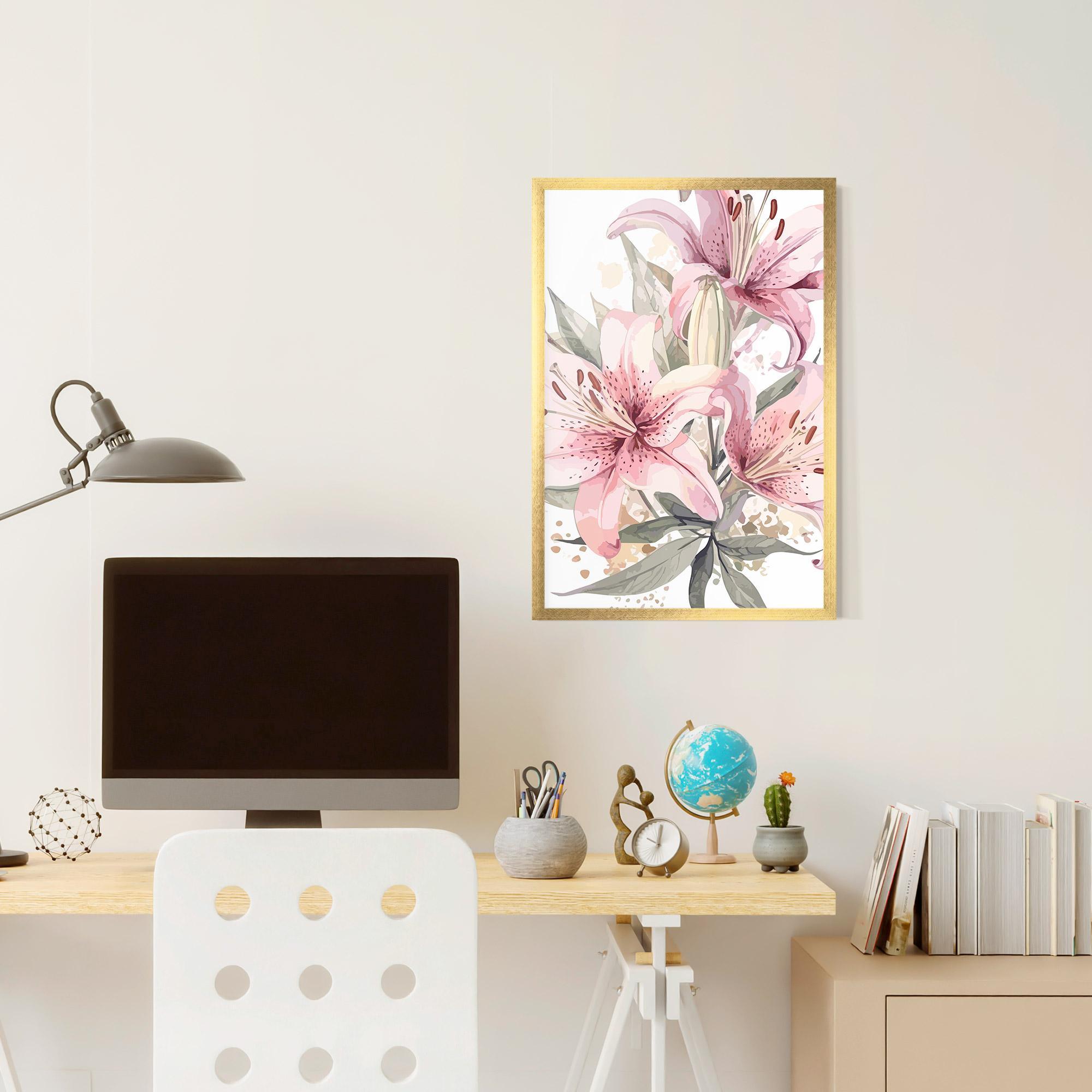 Рамкиран постер Light Pink Lily Art mockup 6