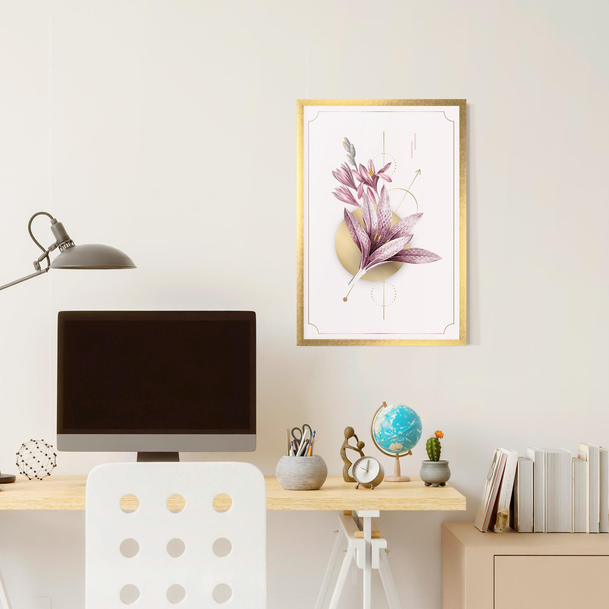 Рамкиран постер Purple Gold Lily mockup 6