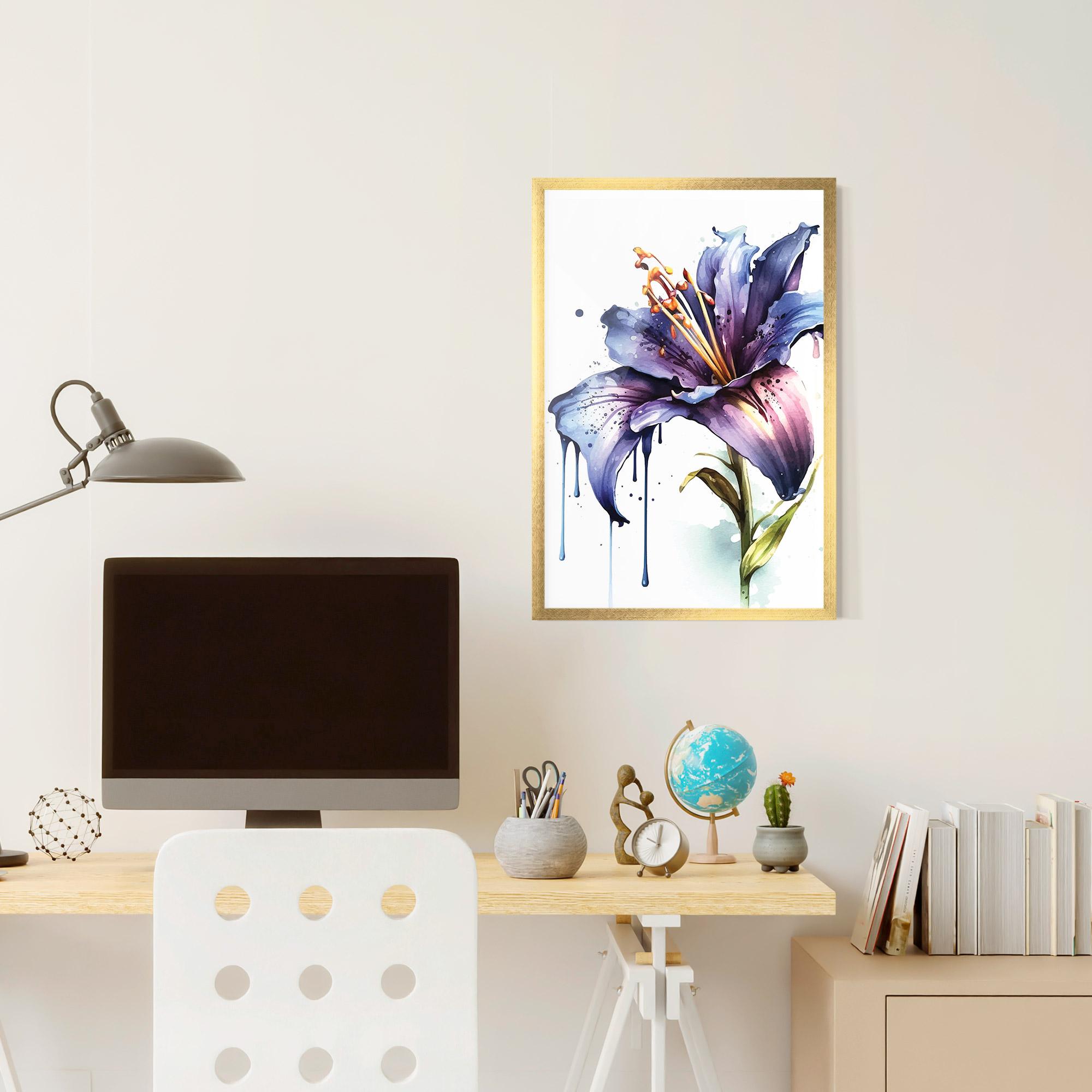 Рамкиран постер Purple Orange Lily mockup 6