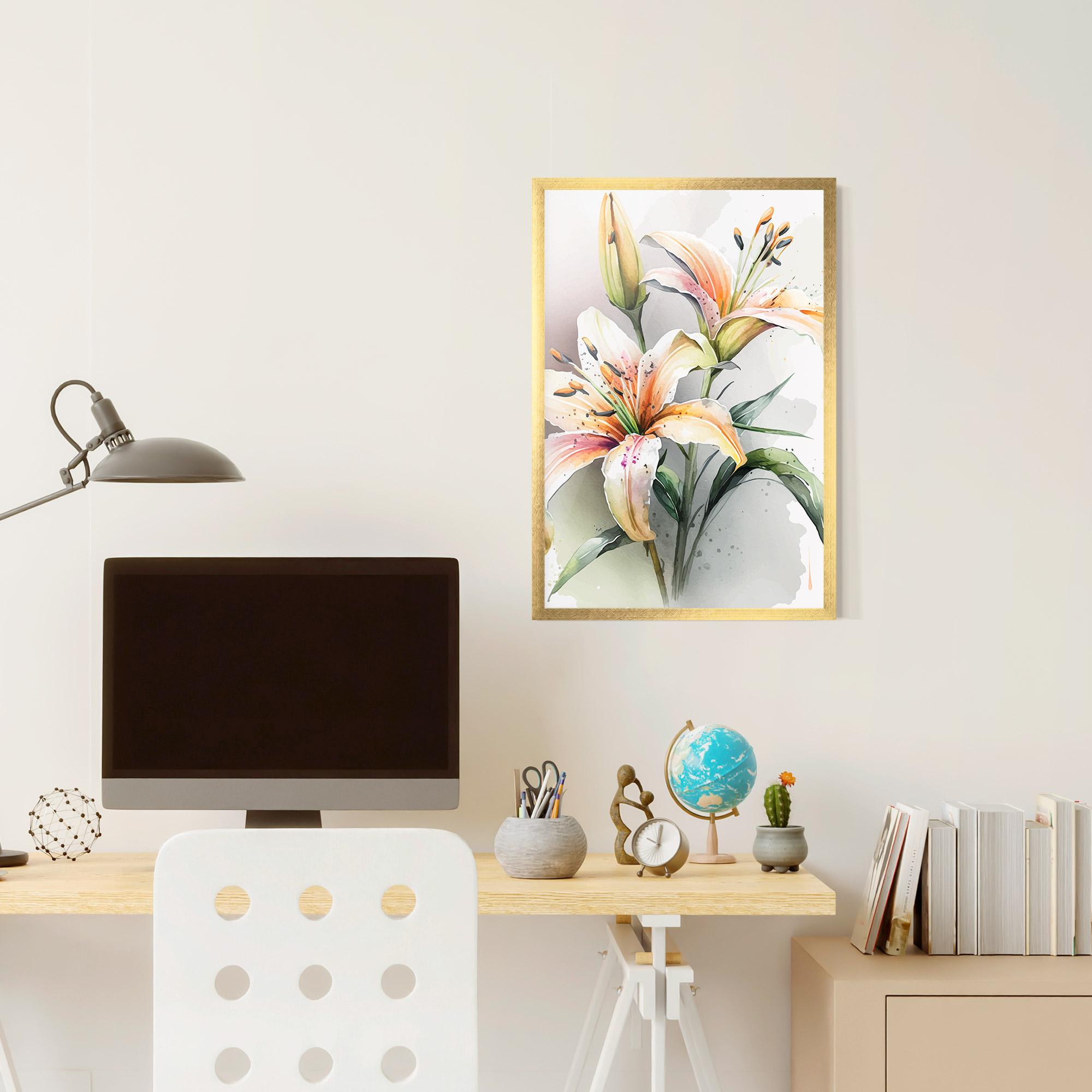 Рамкиран постер White Orange Lily mockup 6