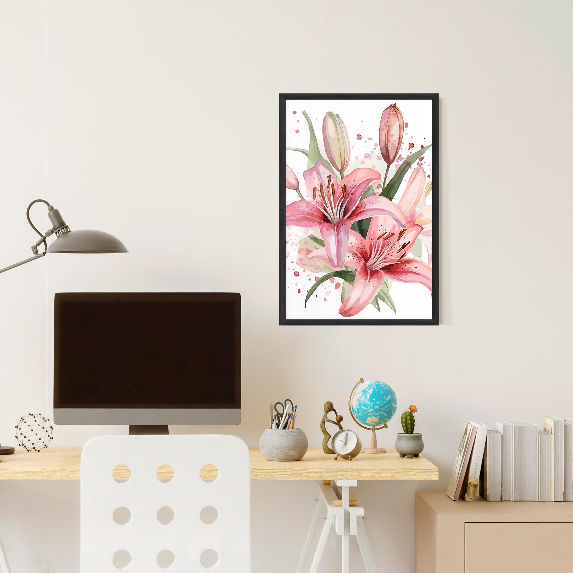 Рамкиран постер Beautiful Pink Lily mockup 6