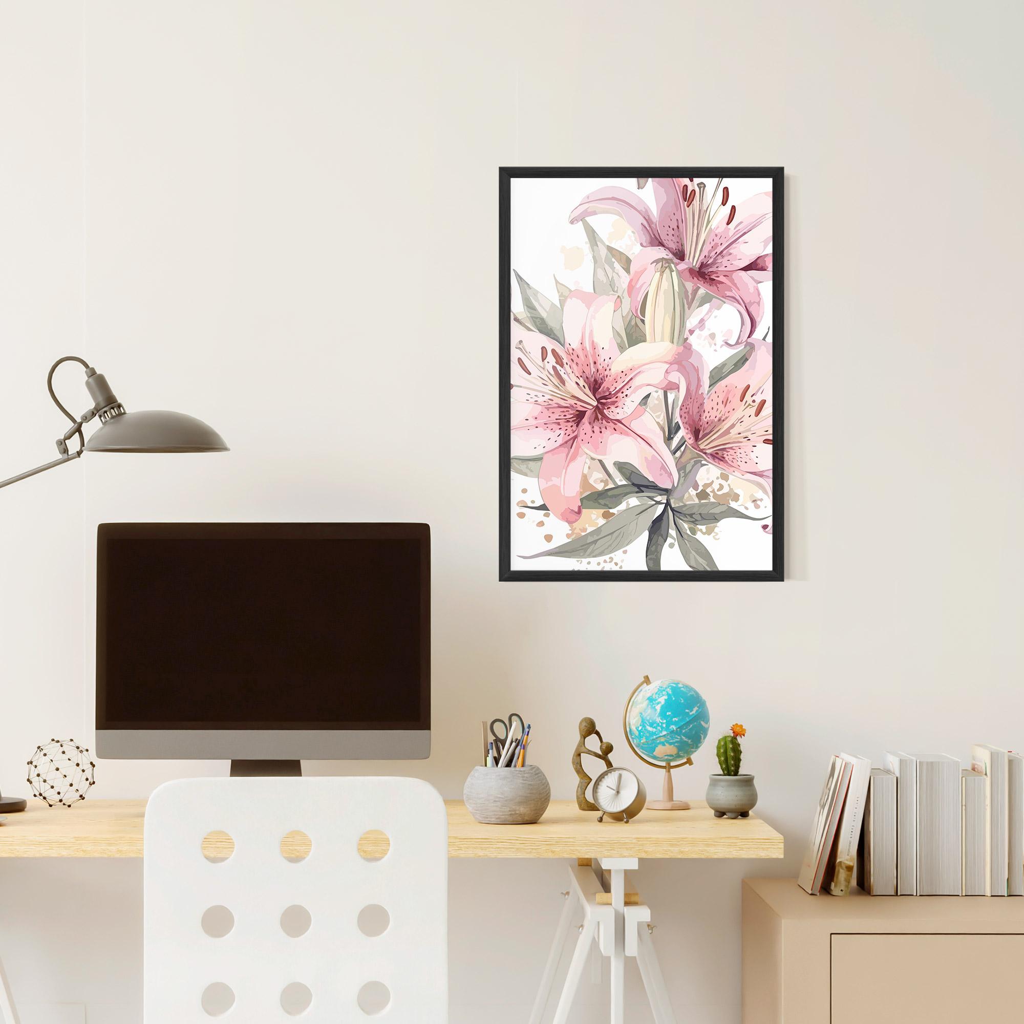 Рамкиран постер Light Pink Lily Art mockup 6