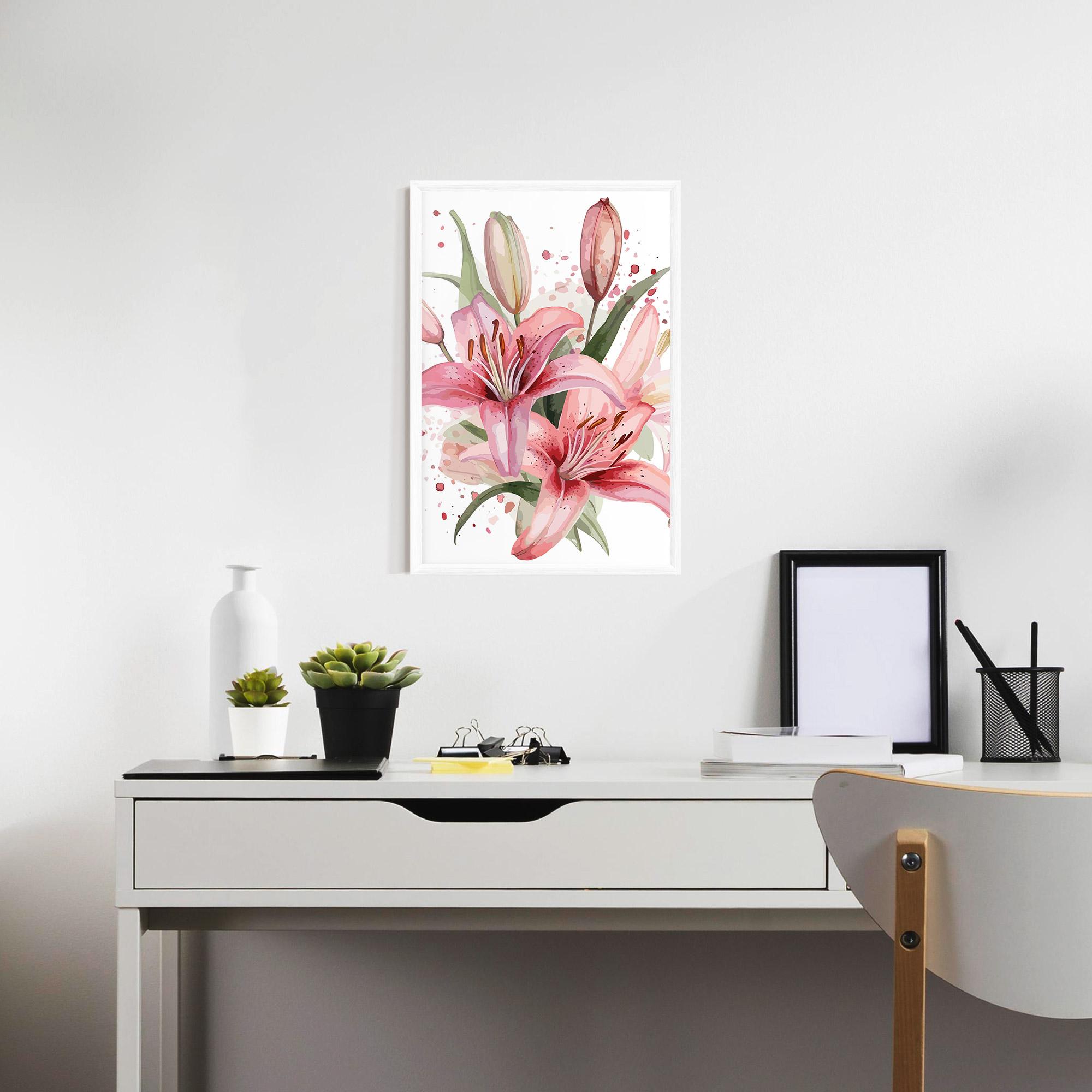 Рамкиран постер Beautiful Pink Lily mockup 7