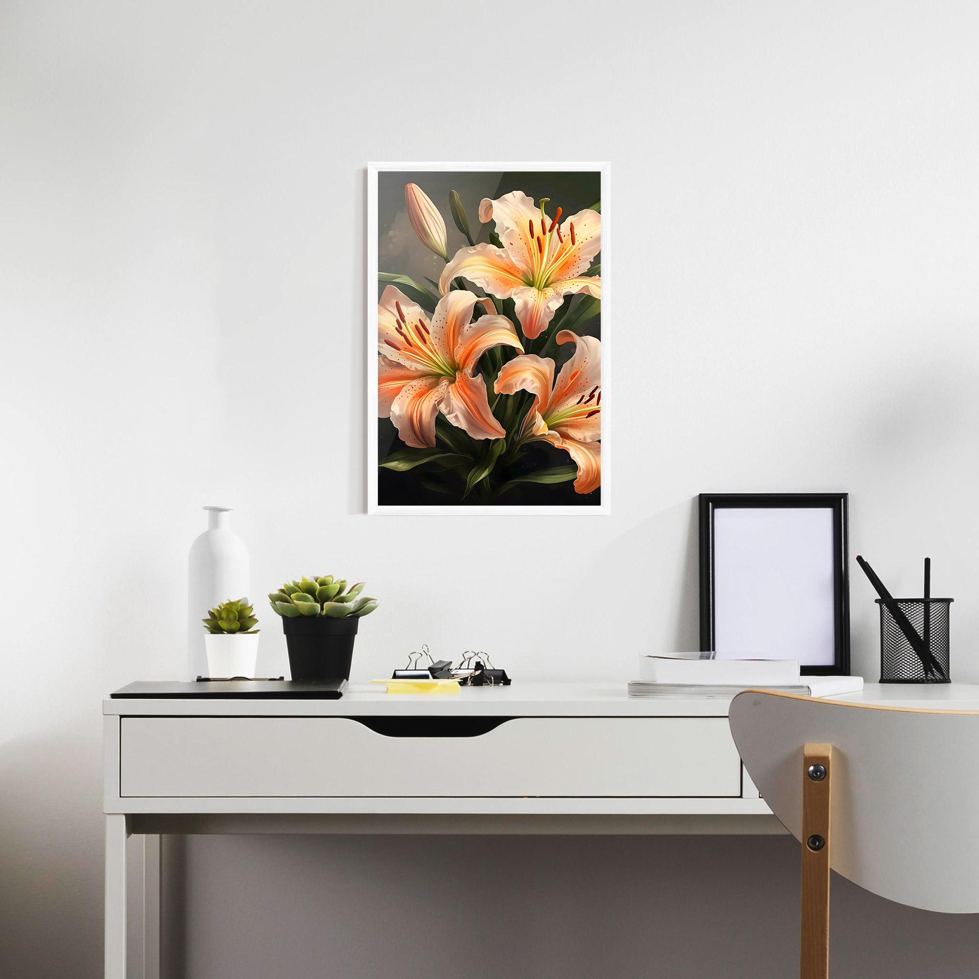 Рамкиран постер Light Orange Lily mockup 7