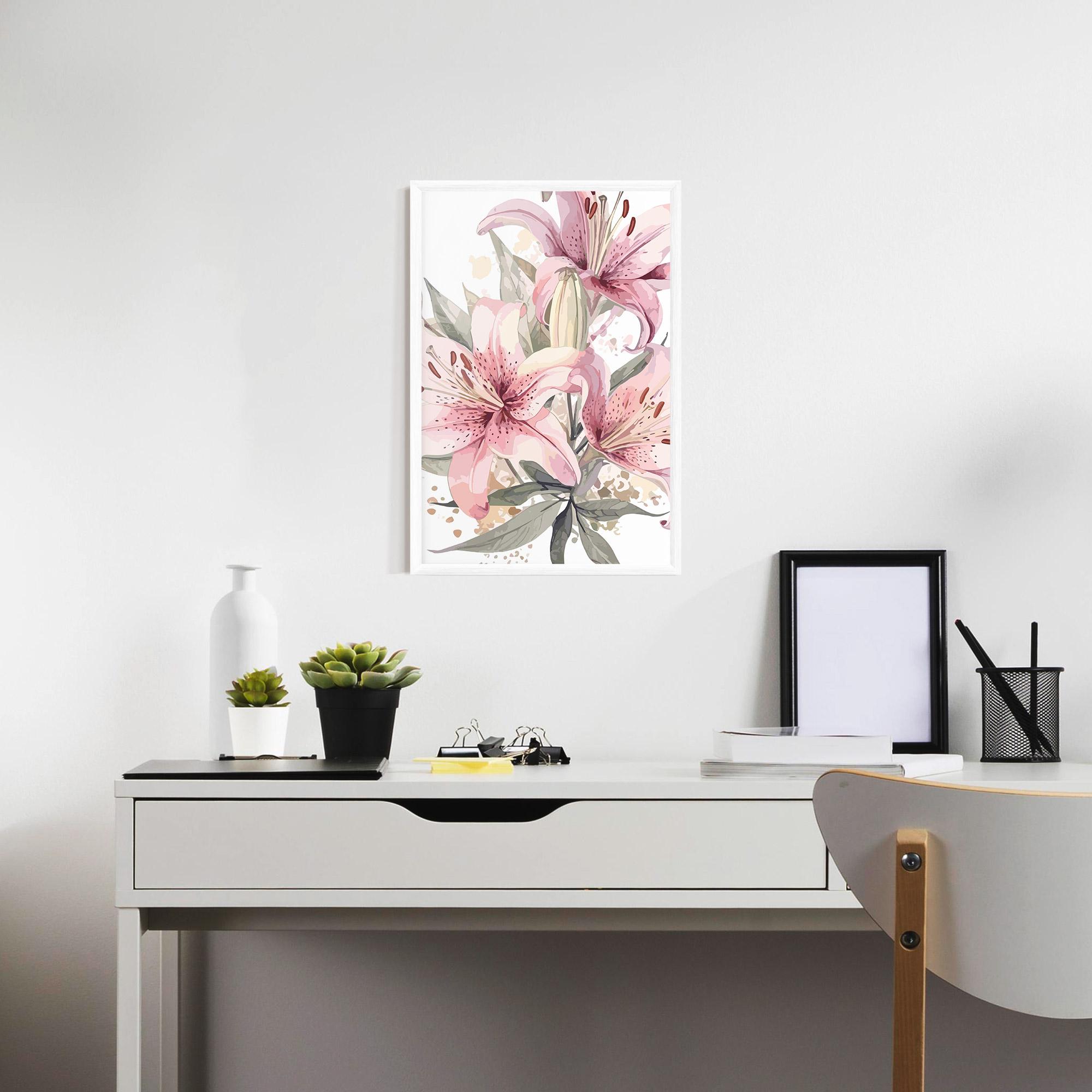 Рамкиран постер Light Pink Lily Art mockup 7