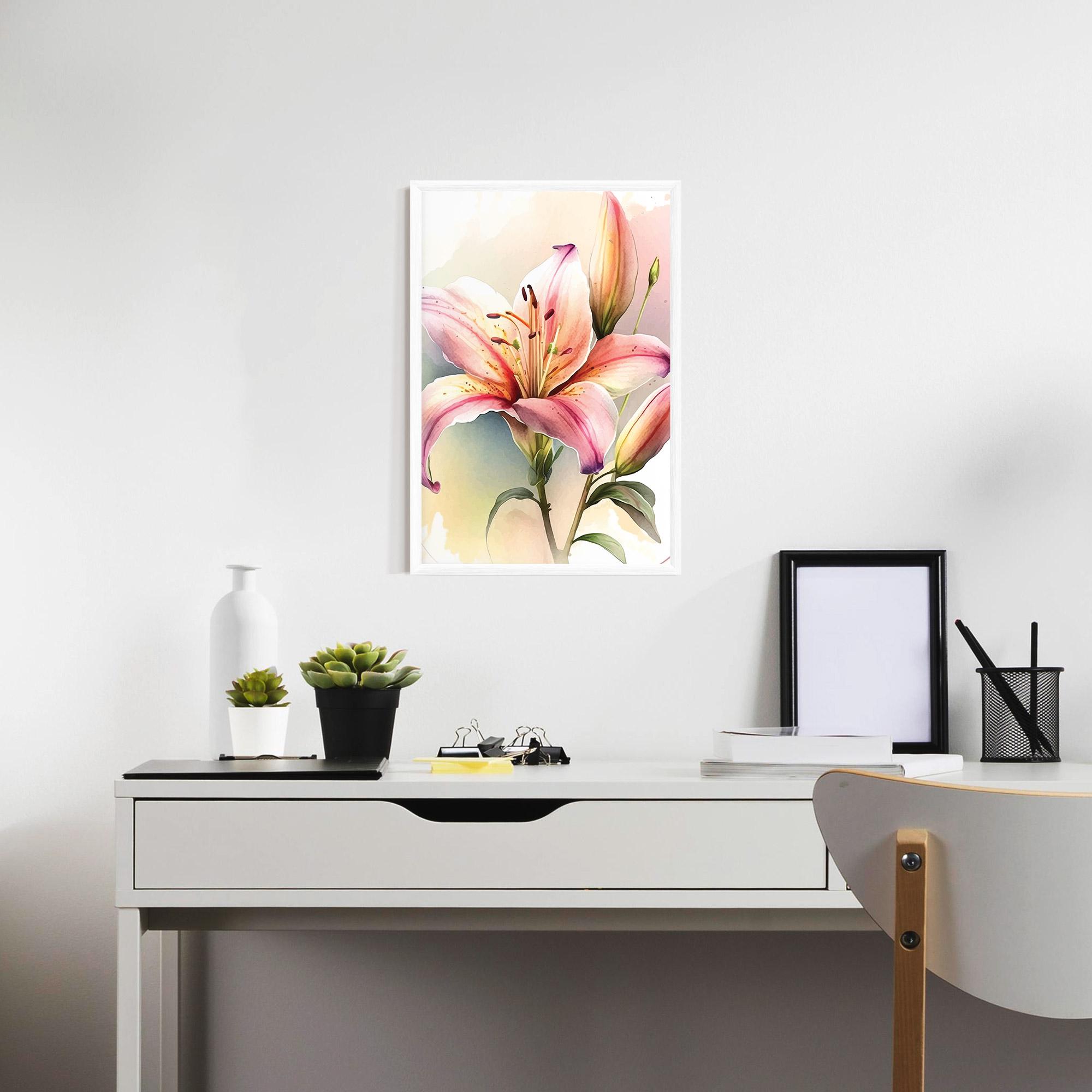 Рамкиран постер Pink Orange Lily mockup 7
