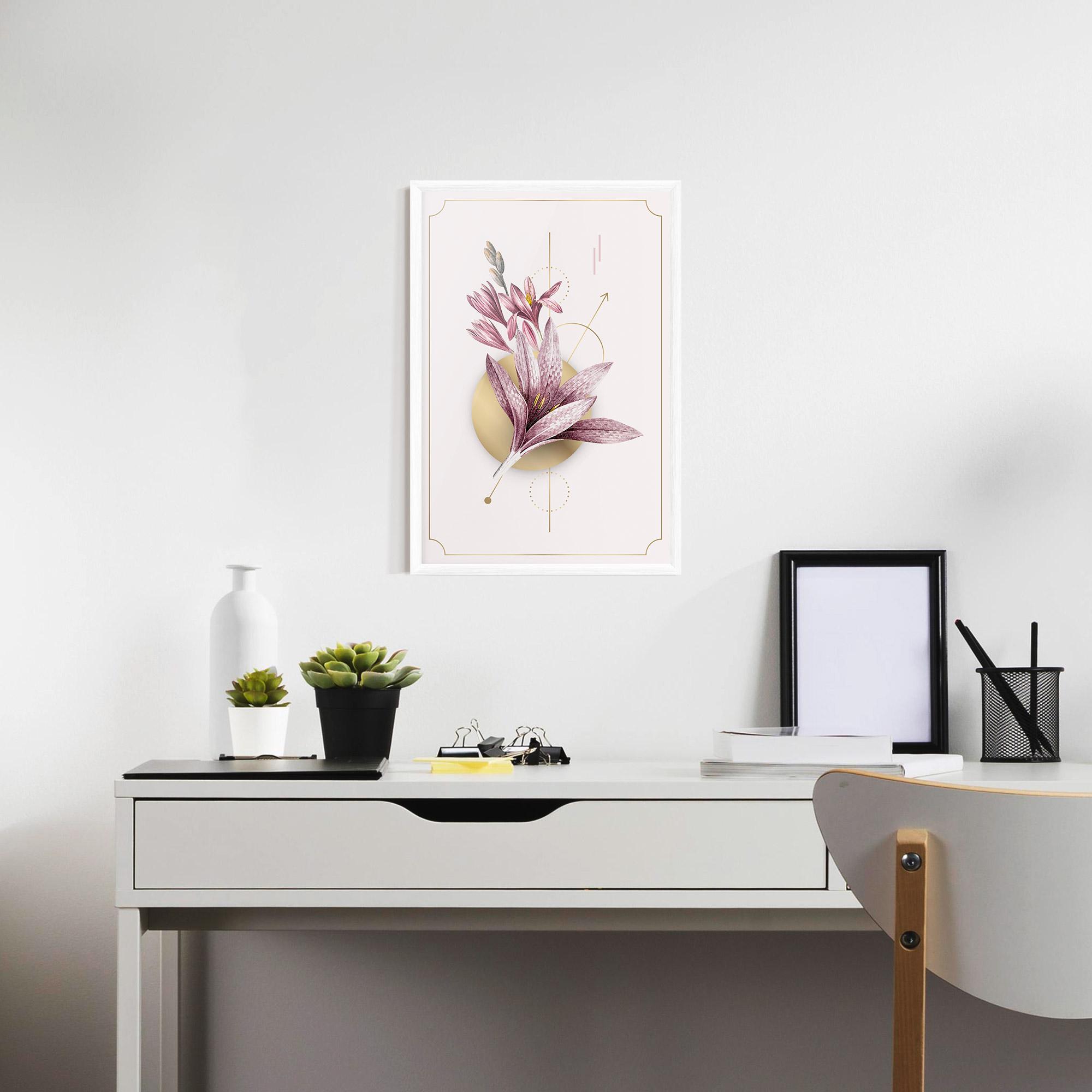 Рамкиран постер Purple Gold Lily mockup 7