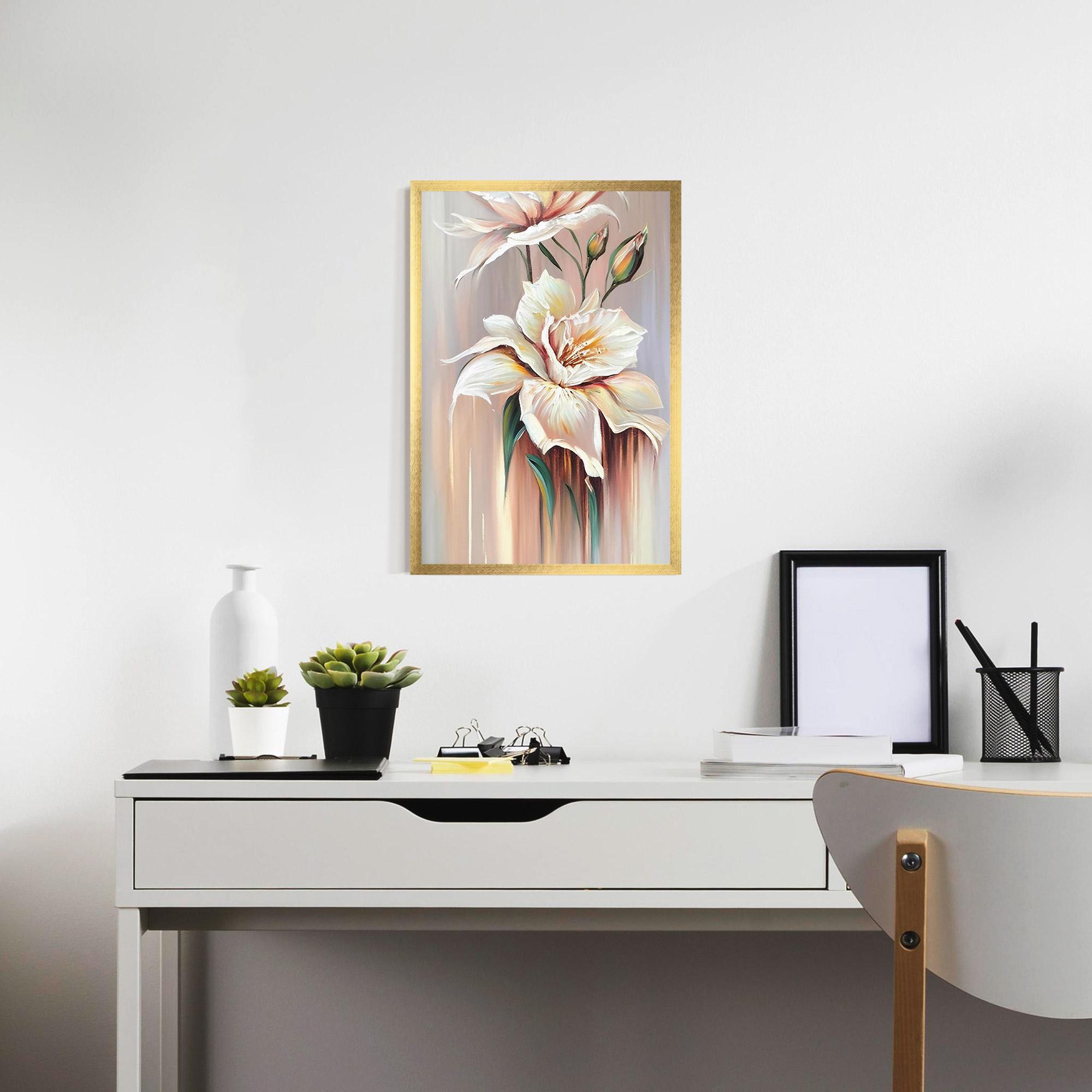Рамкиран постер Abstract Lily Painting mockup 7