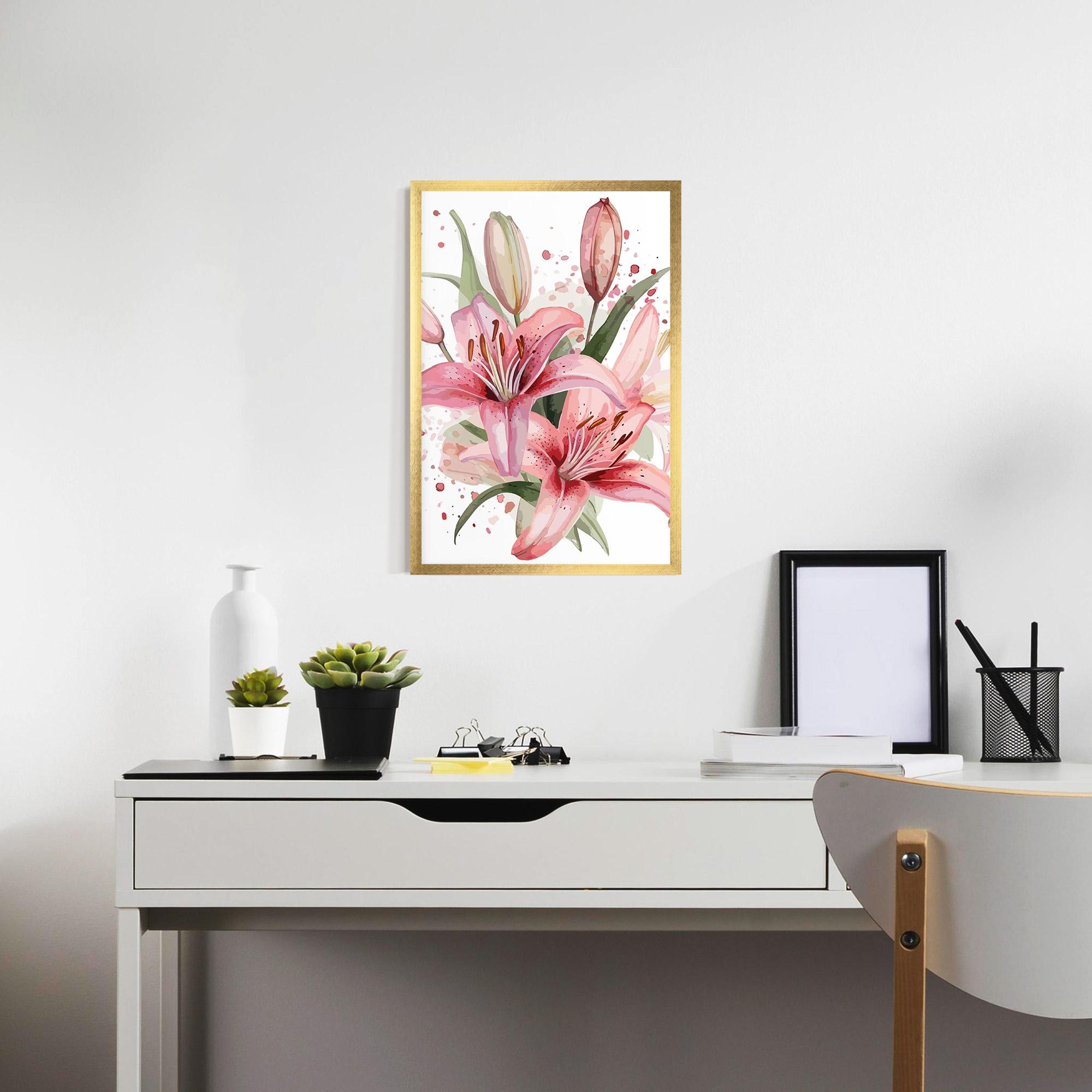 Рамкиран постер Beautiful Pink Lily mockup 7