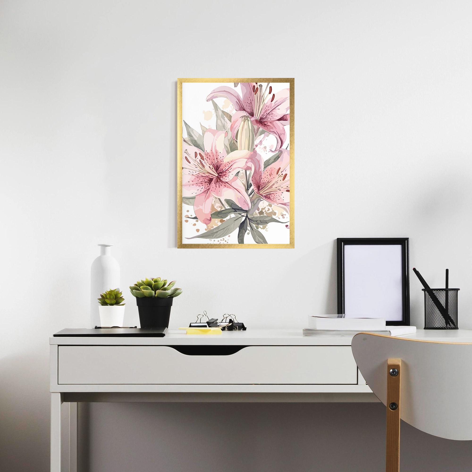 Рамкиран постер Light Pink Lily Art mockup 7