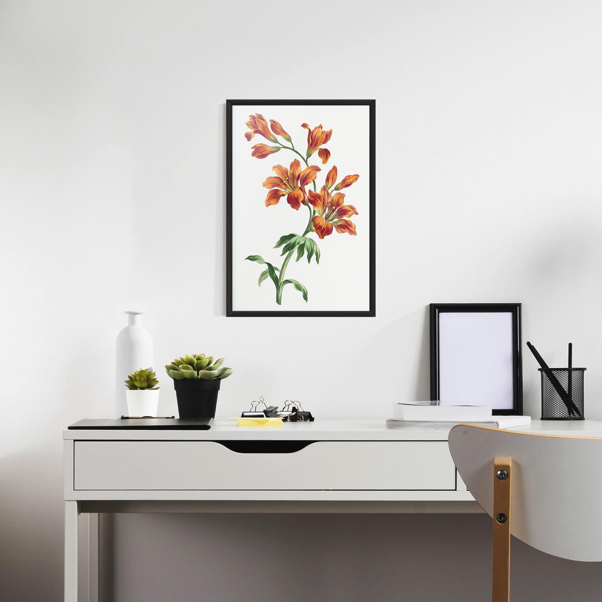 Рамкиран постер Orange Painted Lily mockup 7