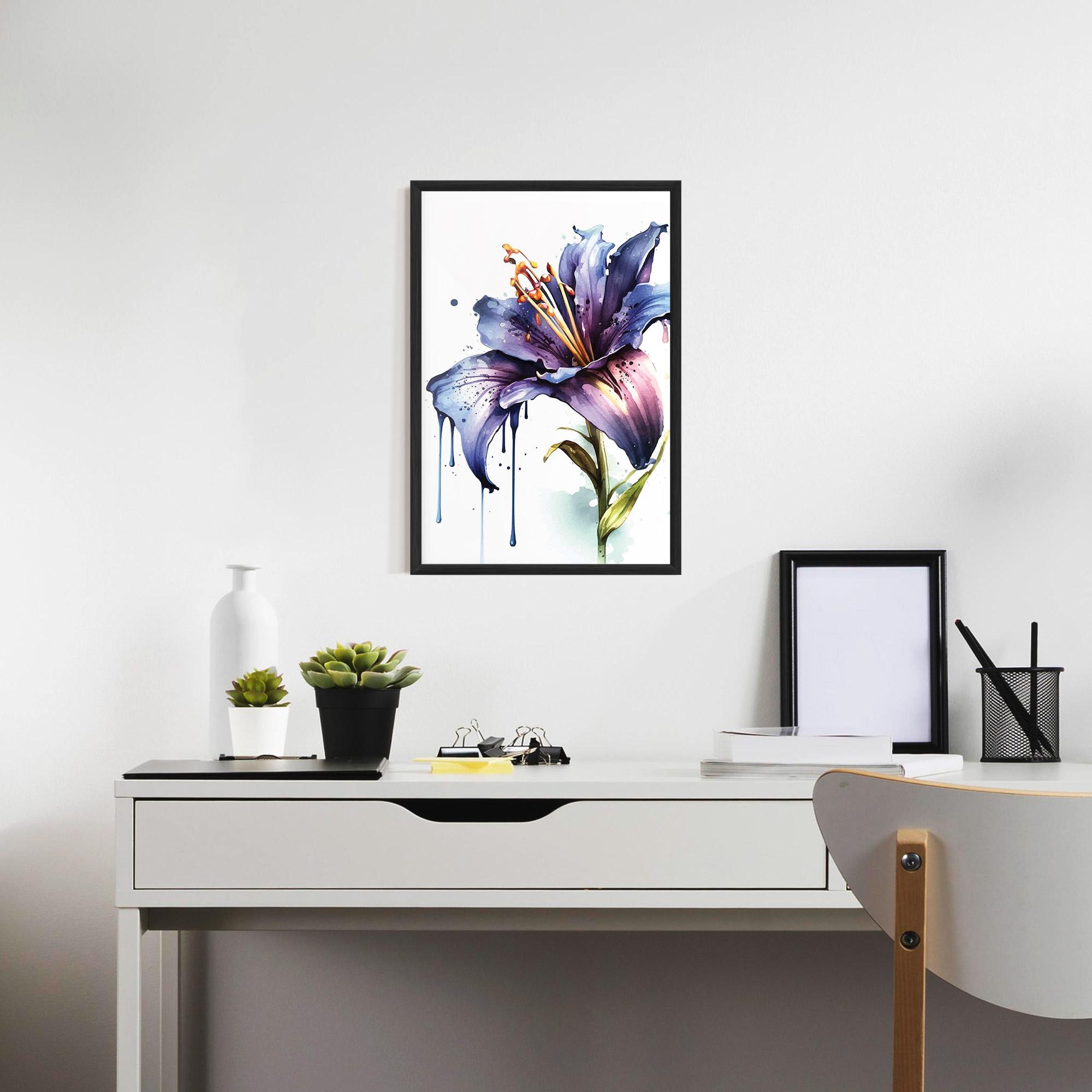 Рамкиран постер Purple Orange Lily mockup 7