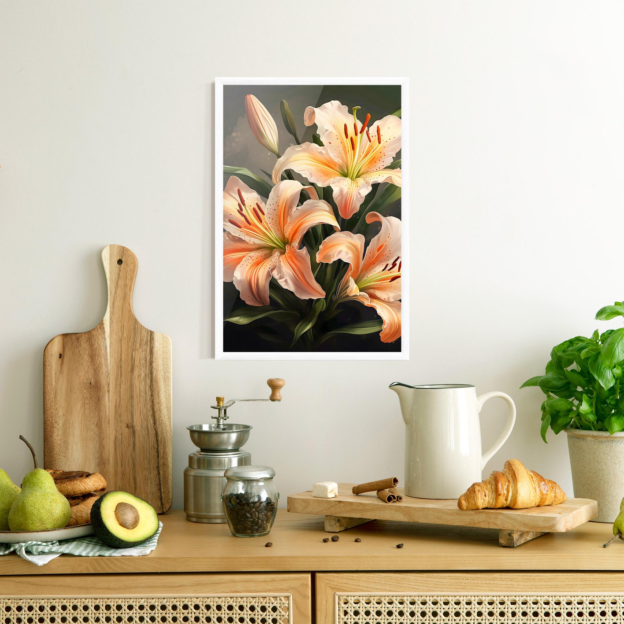 Рамкиран постер Light Orange Lily mockup 8