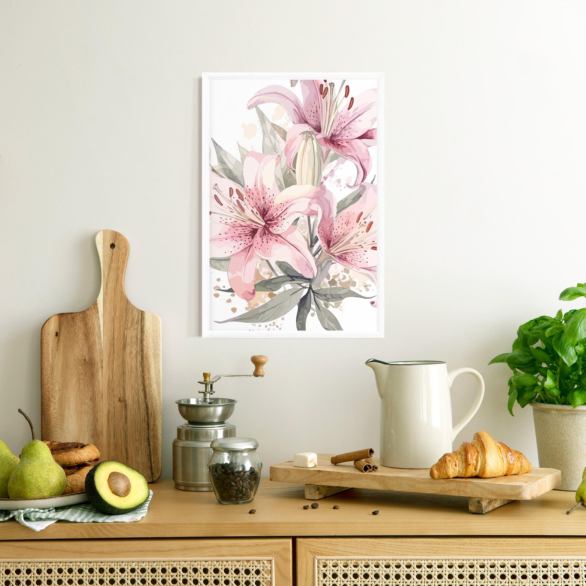 Рамкиран постер Light Pink Lily Art mockup 8