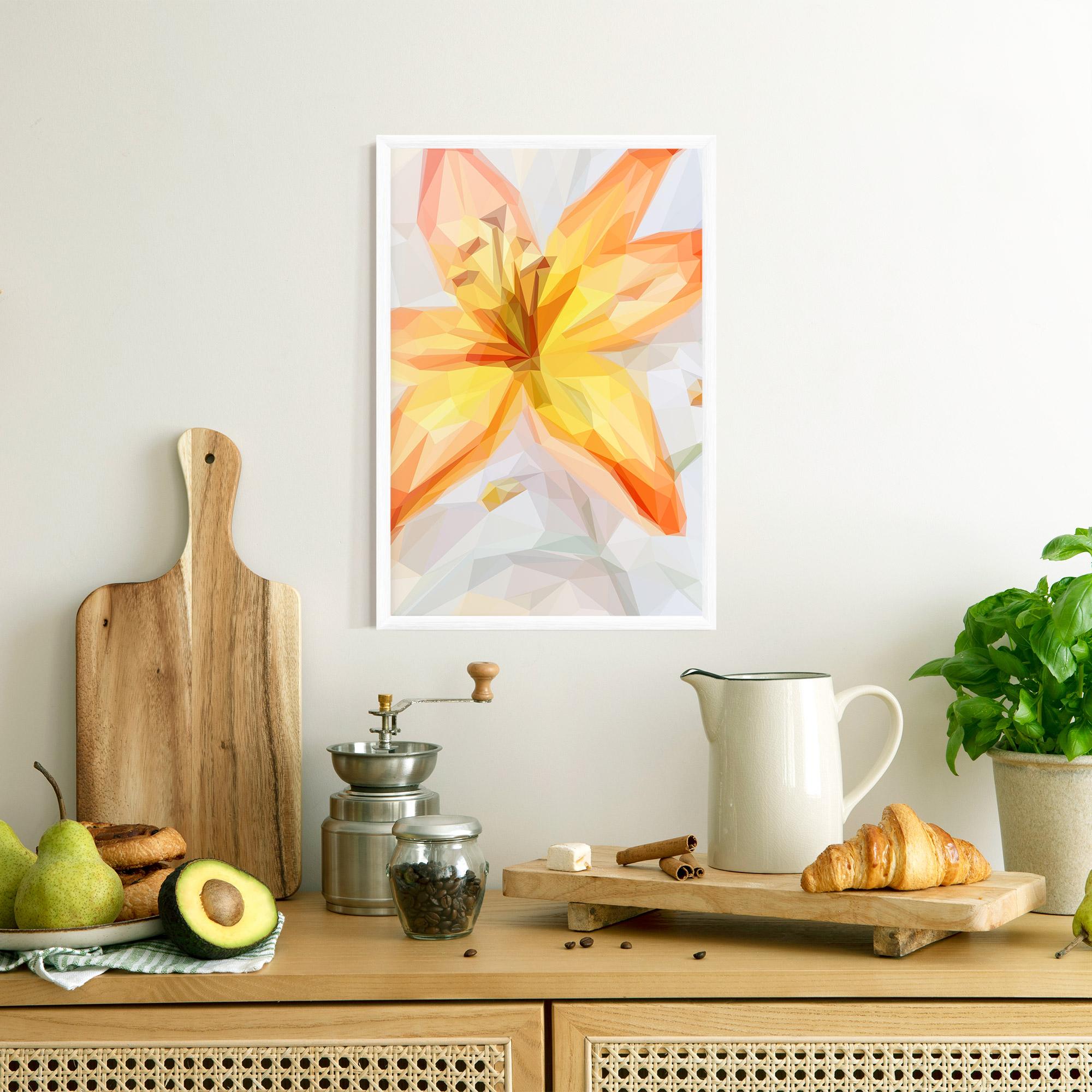 Рамкиран постер Yellow Orange Lily mockup 8